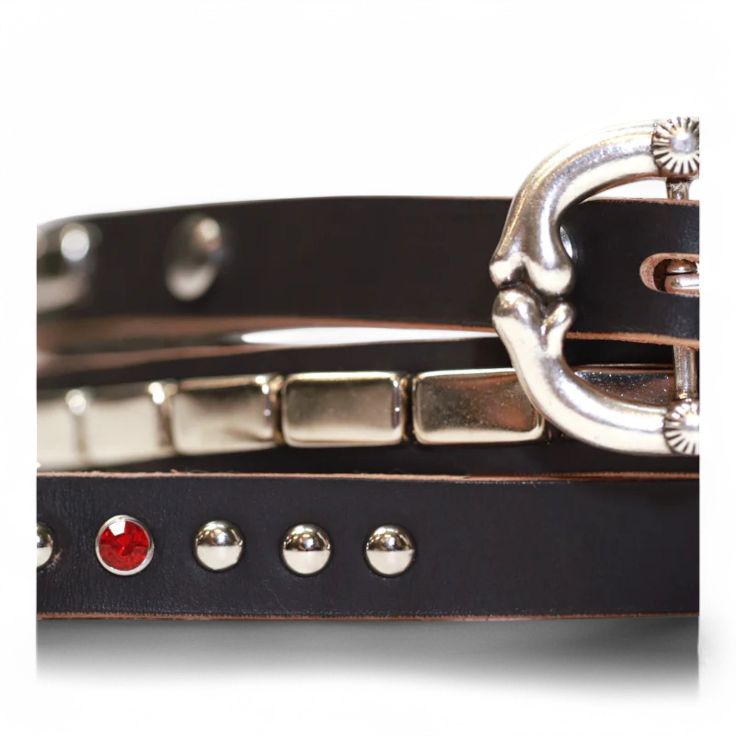 SABOTAGE SURPLUS SKINNY BELT 1.6 FLAT STUDS