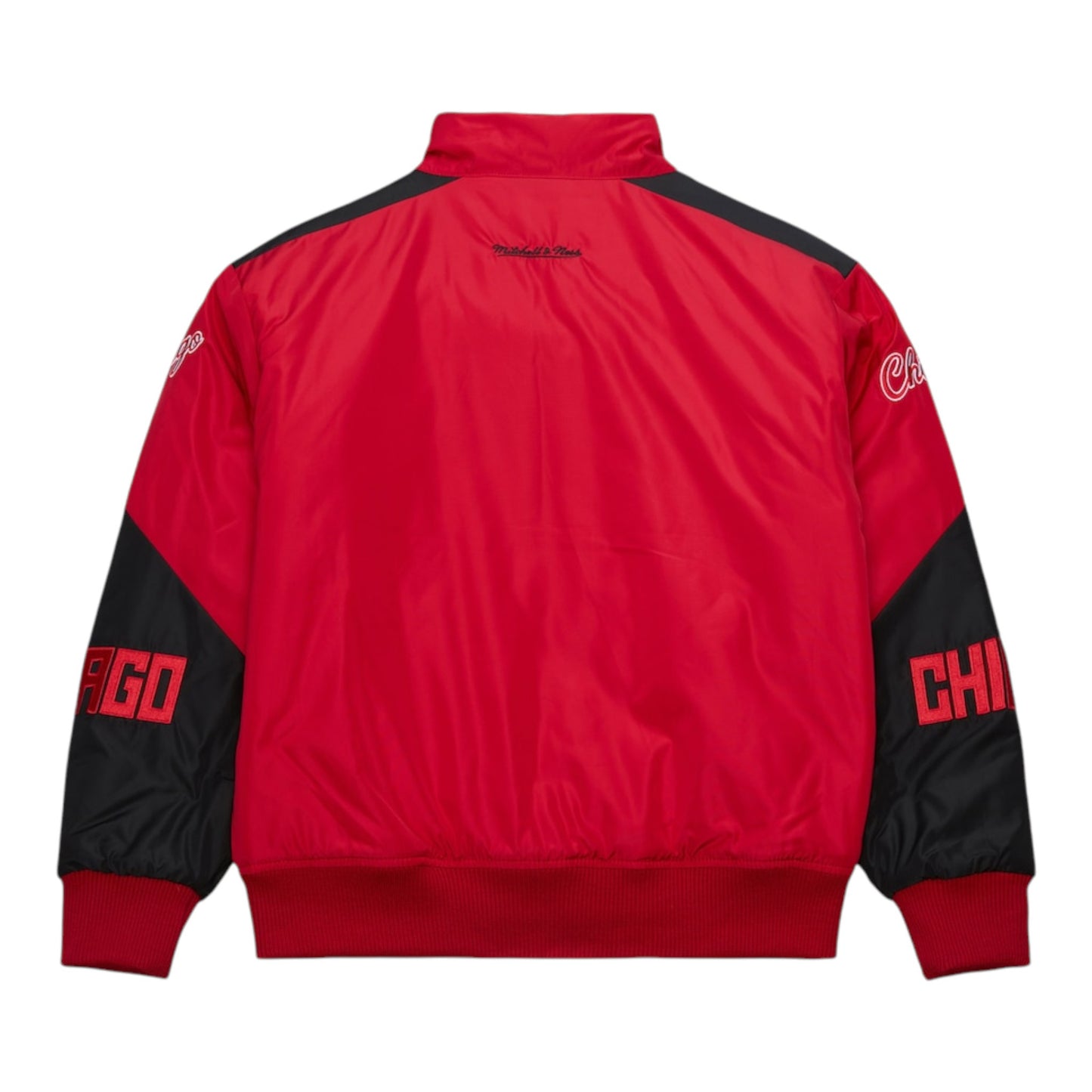 MITCHELL & NESS CHICAGO BULLS BLACK SPEEDWAY NYLON VARSITY JACKET