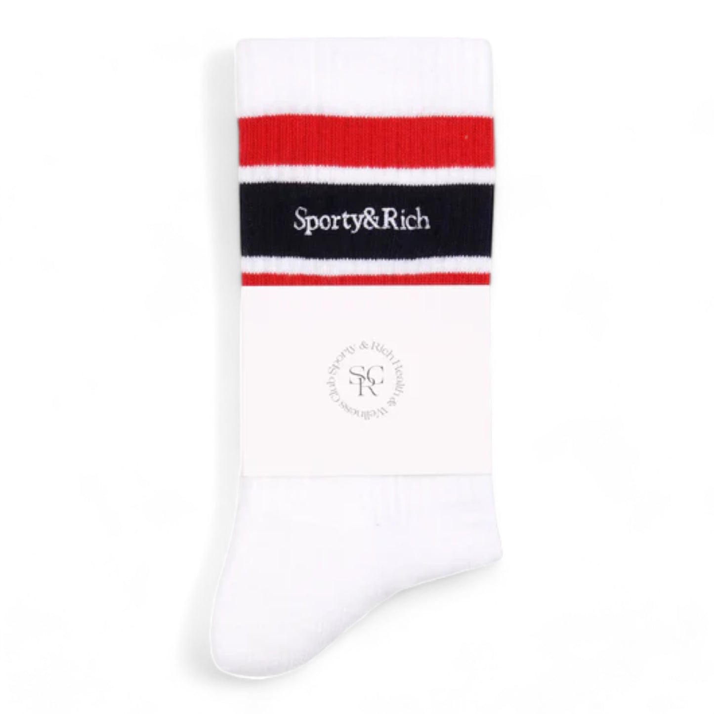 SPORTY & RICH SERIF LOGO EMBROIDERED SOCKS