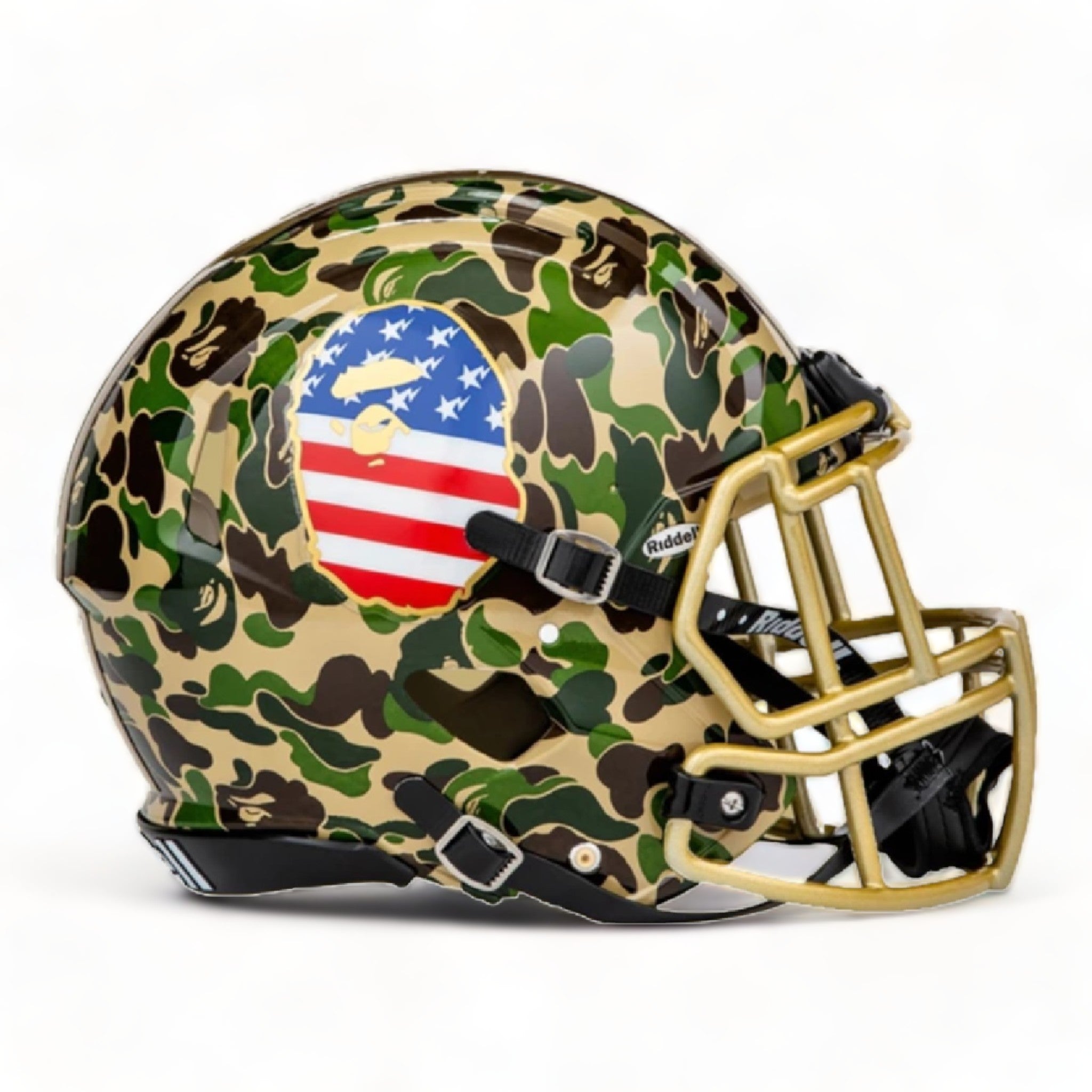 Bape X Adidas Riddell Helmet Green