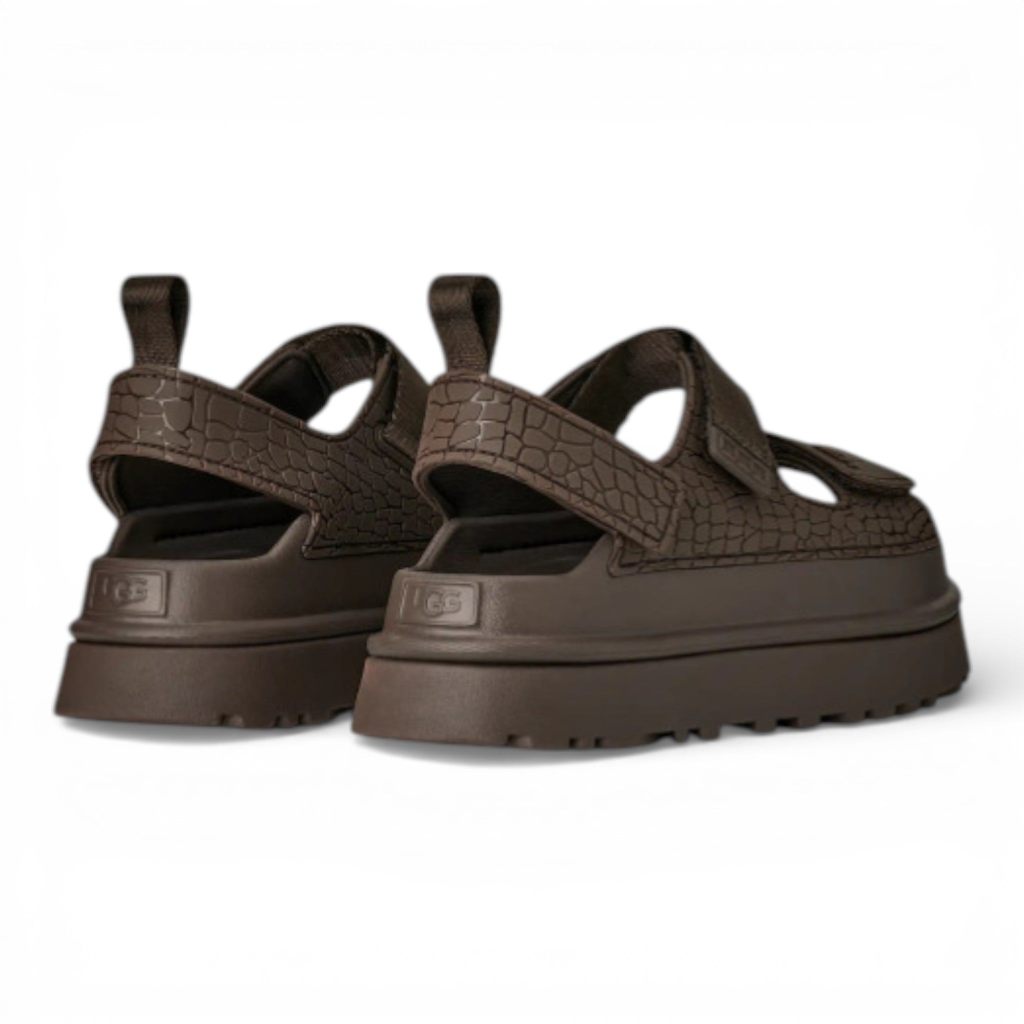 Womens Ugg Goldenglow Embossed Sandal Dense Smoke