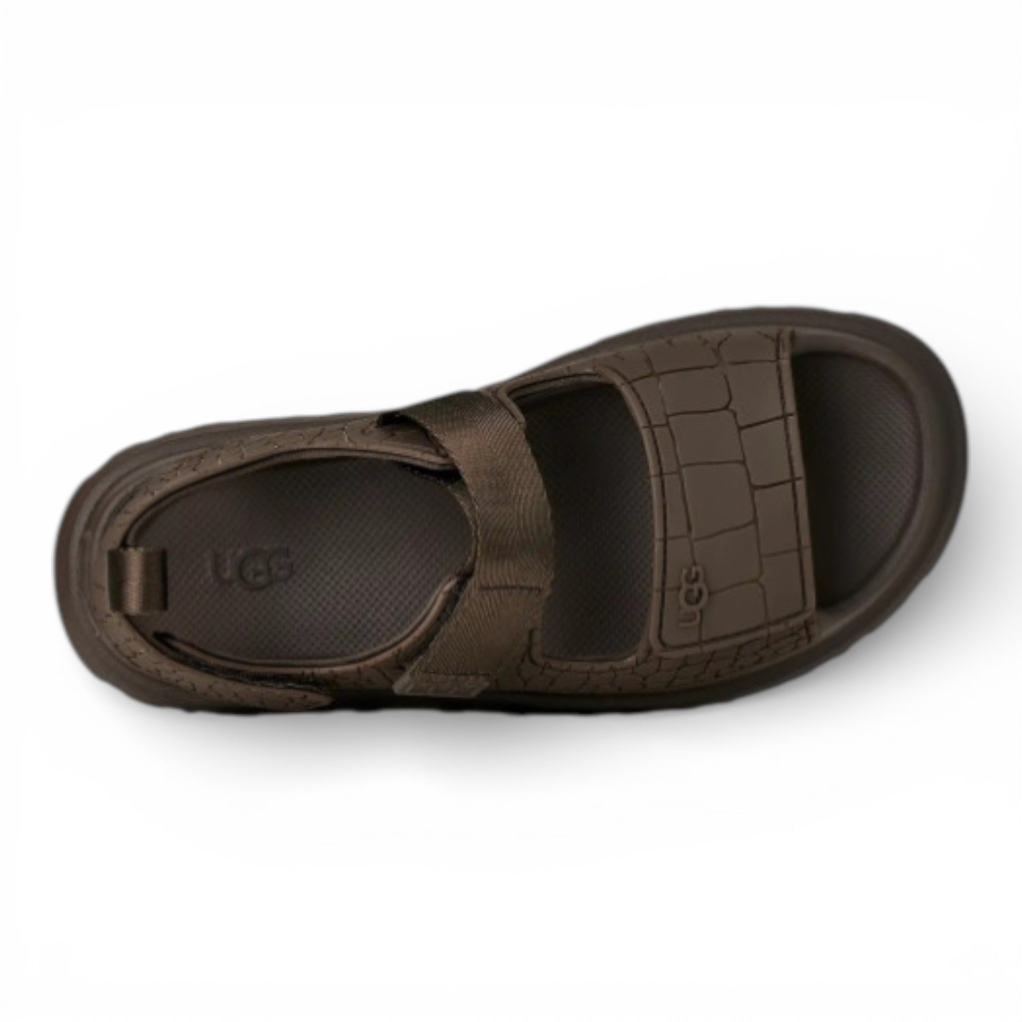 Womens Ugg Goldenglow Embossed Sandal Dense Smoke