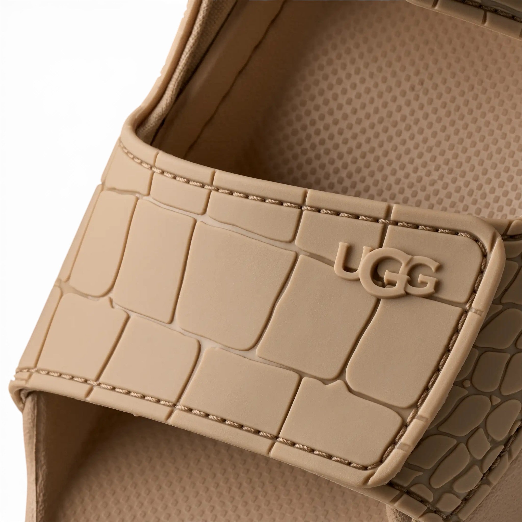 Womens Ugg Goldenglow Embossed Sandal Mustard Seed