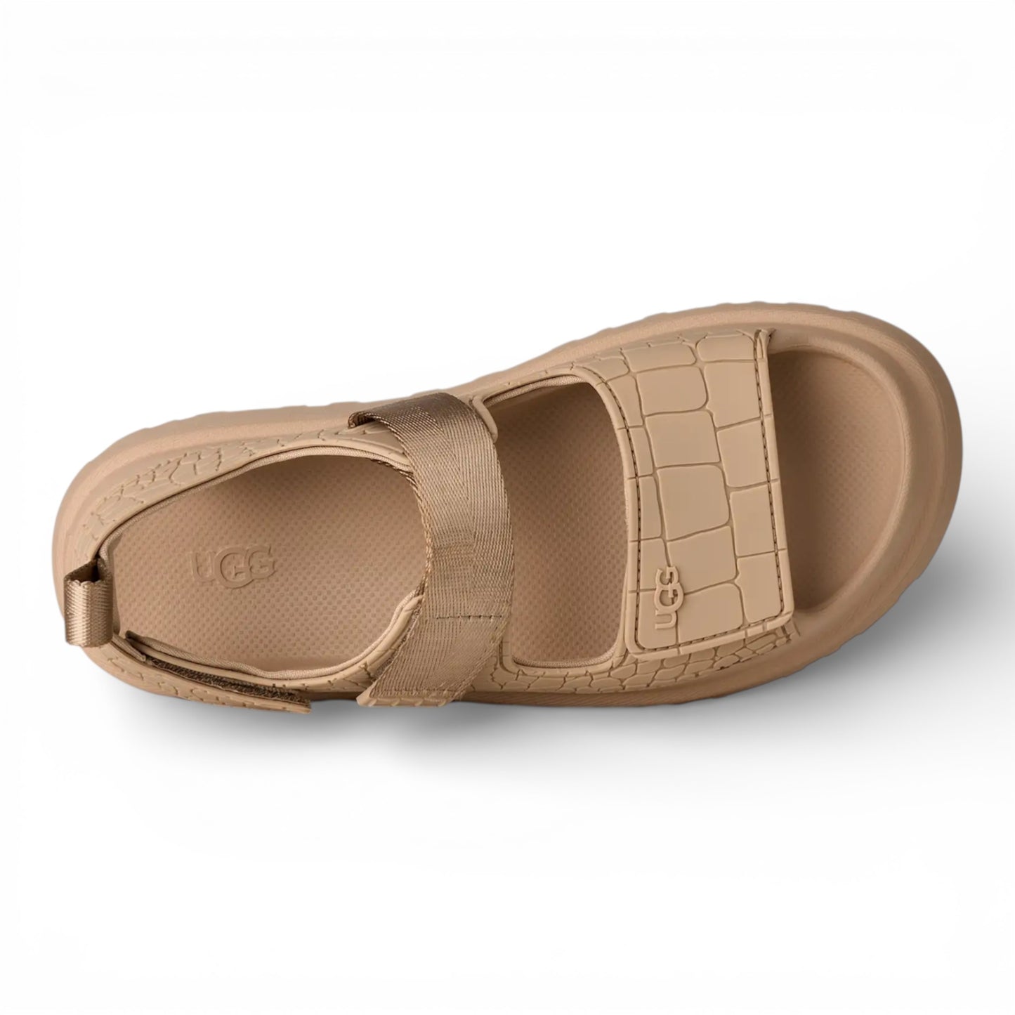 WOMENS UGG GOLDENGLOW EMBOSSED SANDAL MUSTARD SEED
