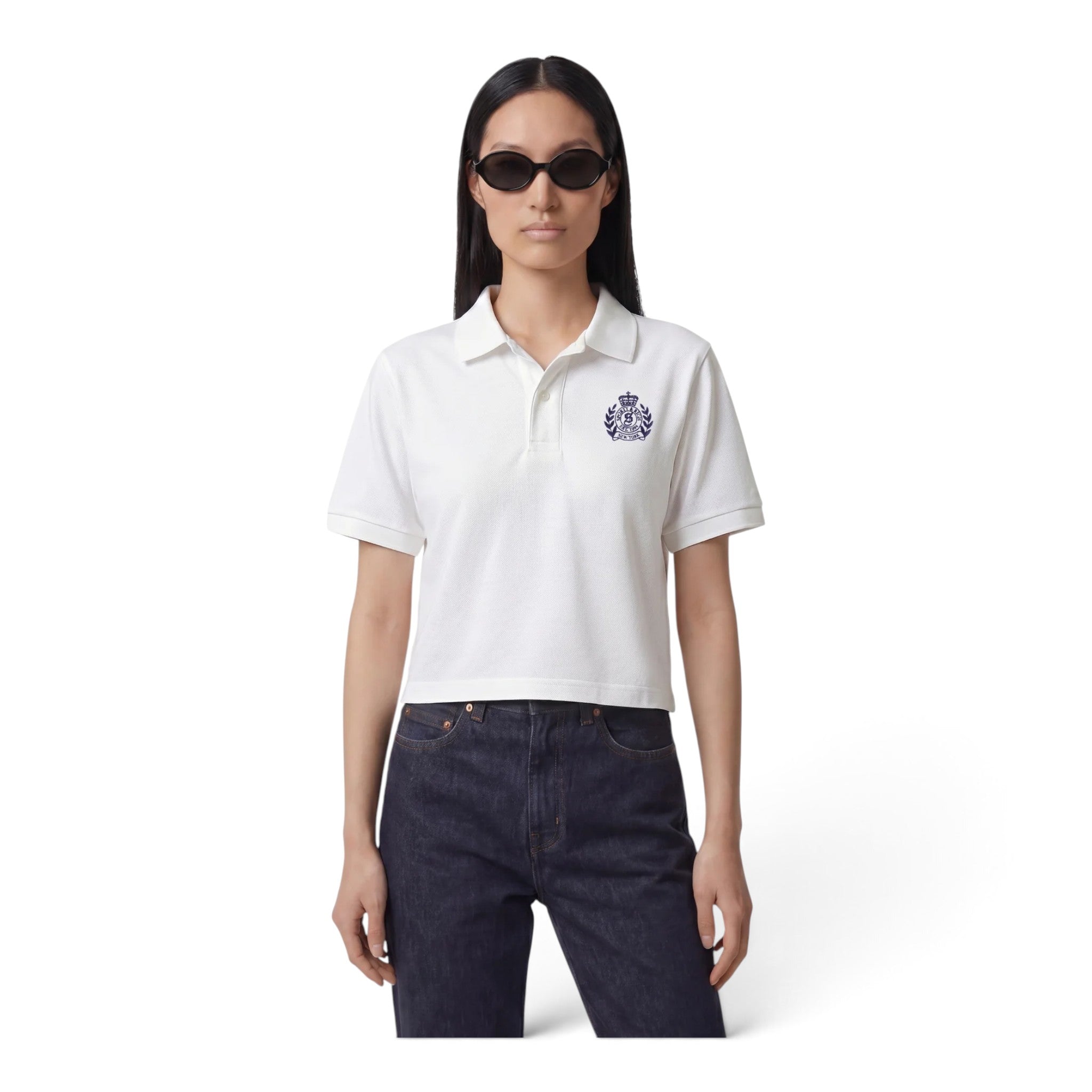 Sporty & Rich NY Crest Pique Polo