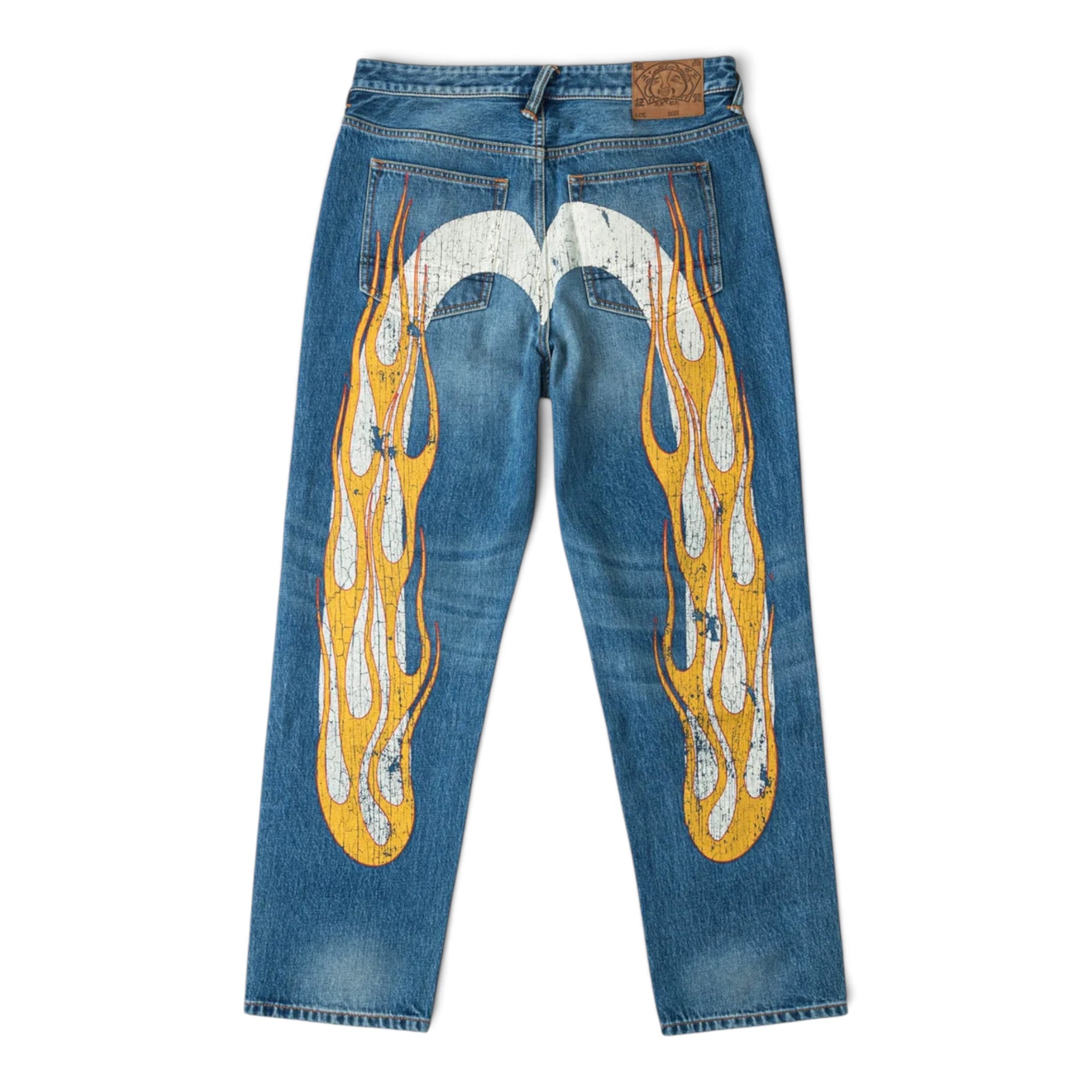 Evisu Flaming Daicock Print Regular Fit Jeans