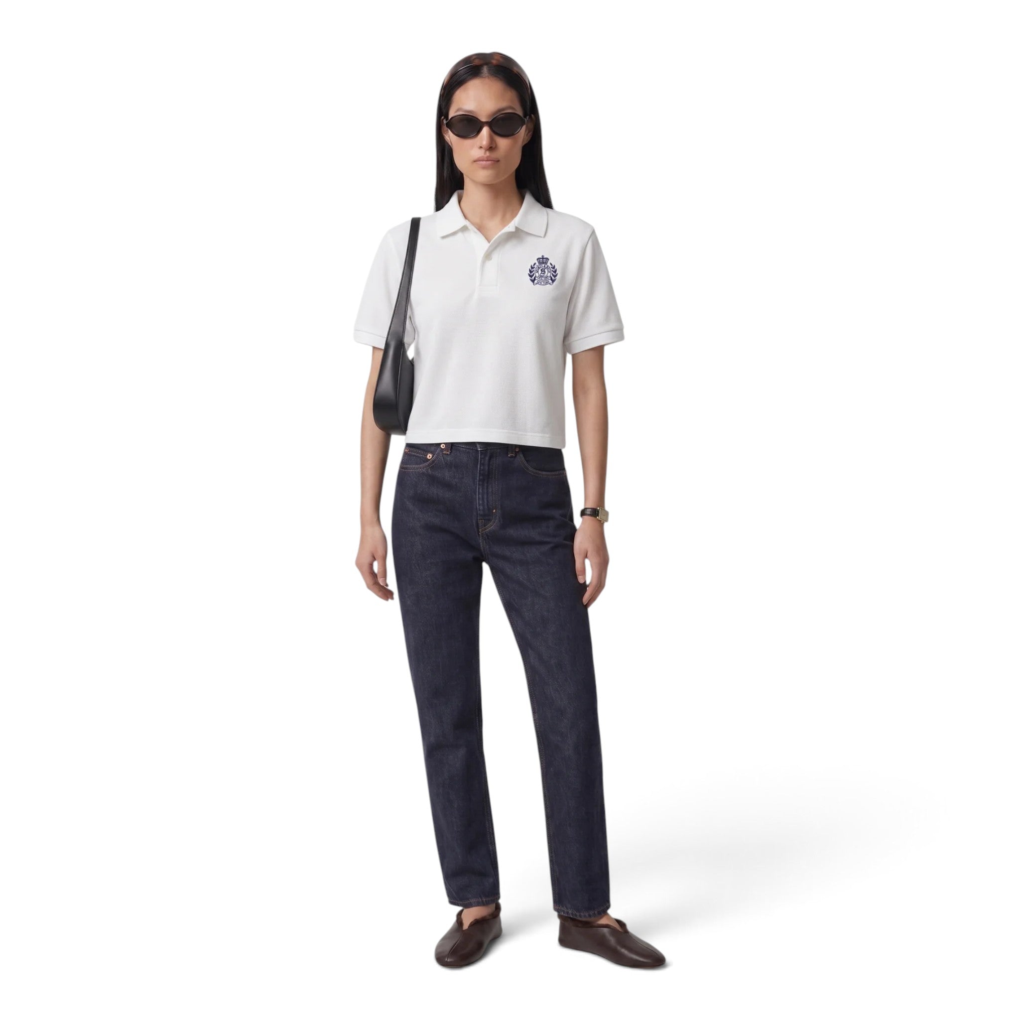 Sporty & Rich NY Crest Pique Polo
