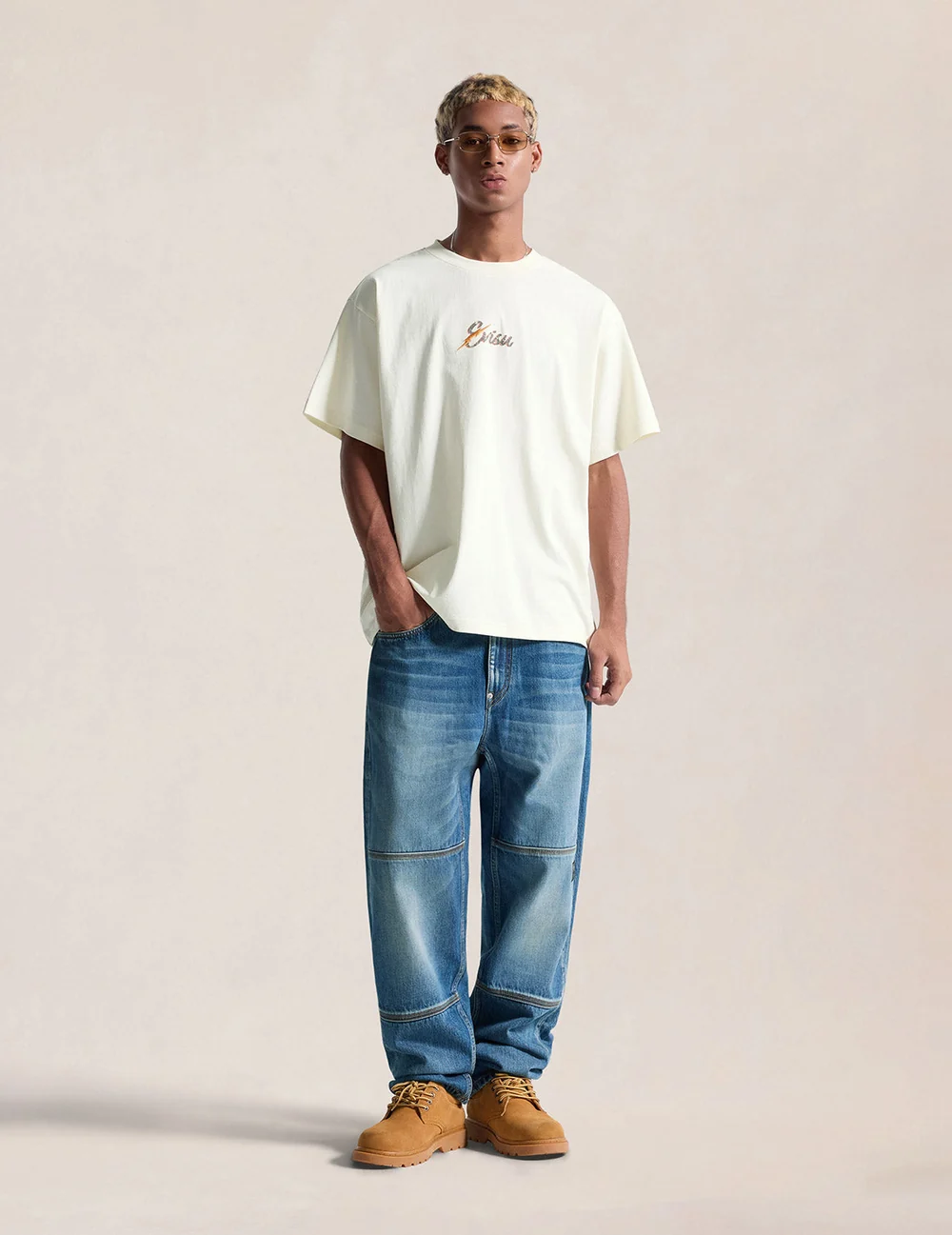 Evisu Flaming Daicock Print Regular Fit Jeans