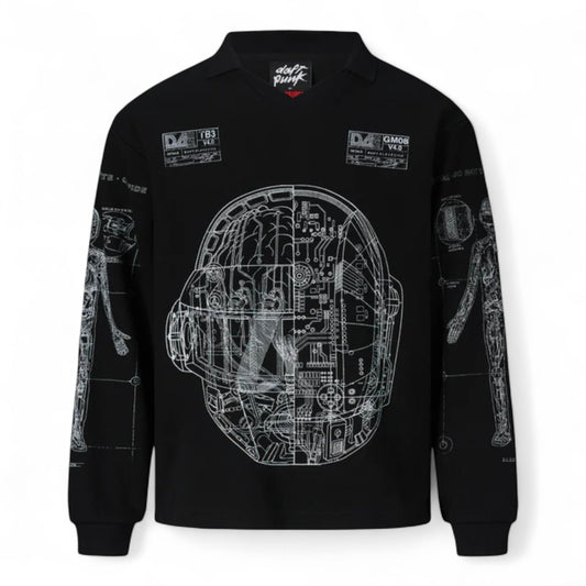 PLEASURES x DAFT PUNK SCHEMATIC LONG SLEEVE POLO