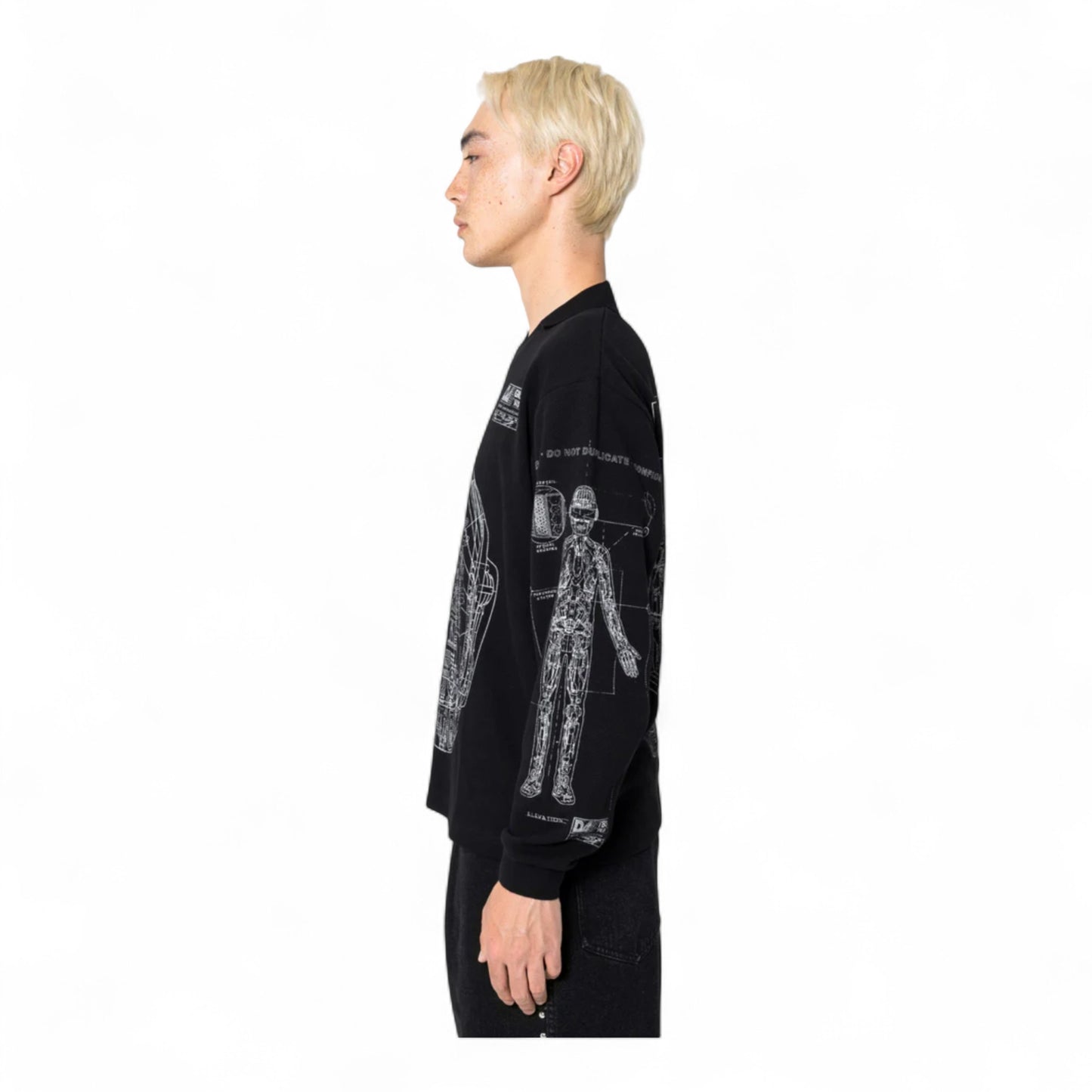 PLEASURES x DAFT PUNK SCHEMATIC LONG SLEEVE POLO