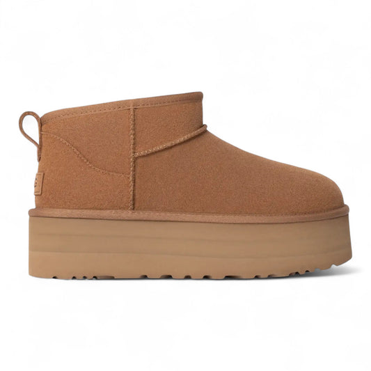 WOMENS UGG CLASSIC ULTRA MINI PLATFORM BOOT CHESTNUT