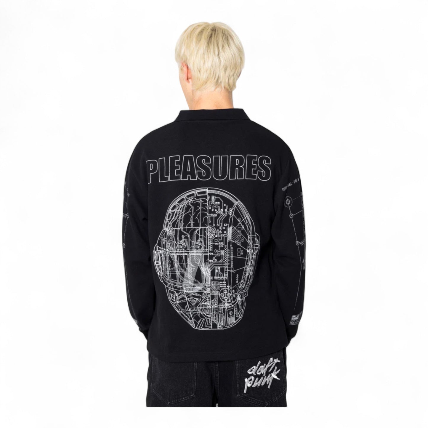 PLEASURES x DAFT PUNK SCHEMATIC LONG SLEEVE POLO