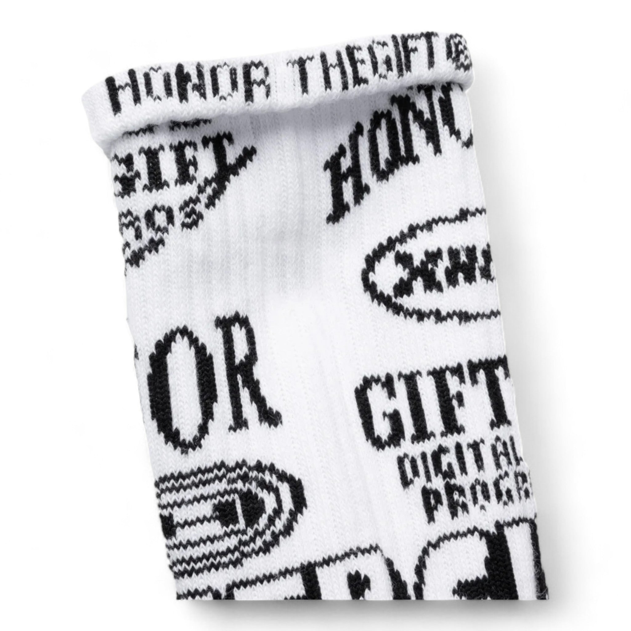 Honor The Gift Graphic Ribbed Sock