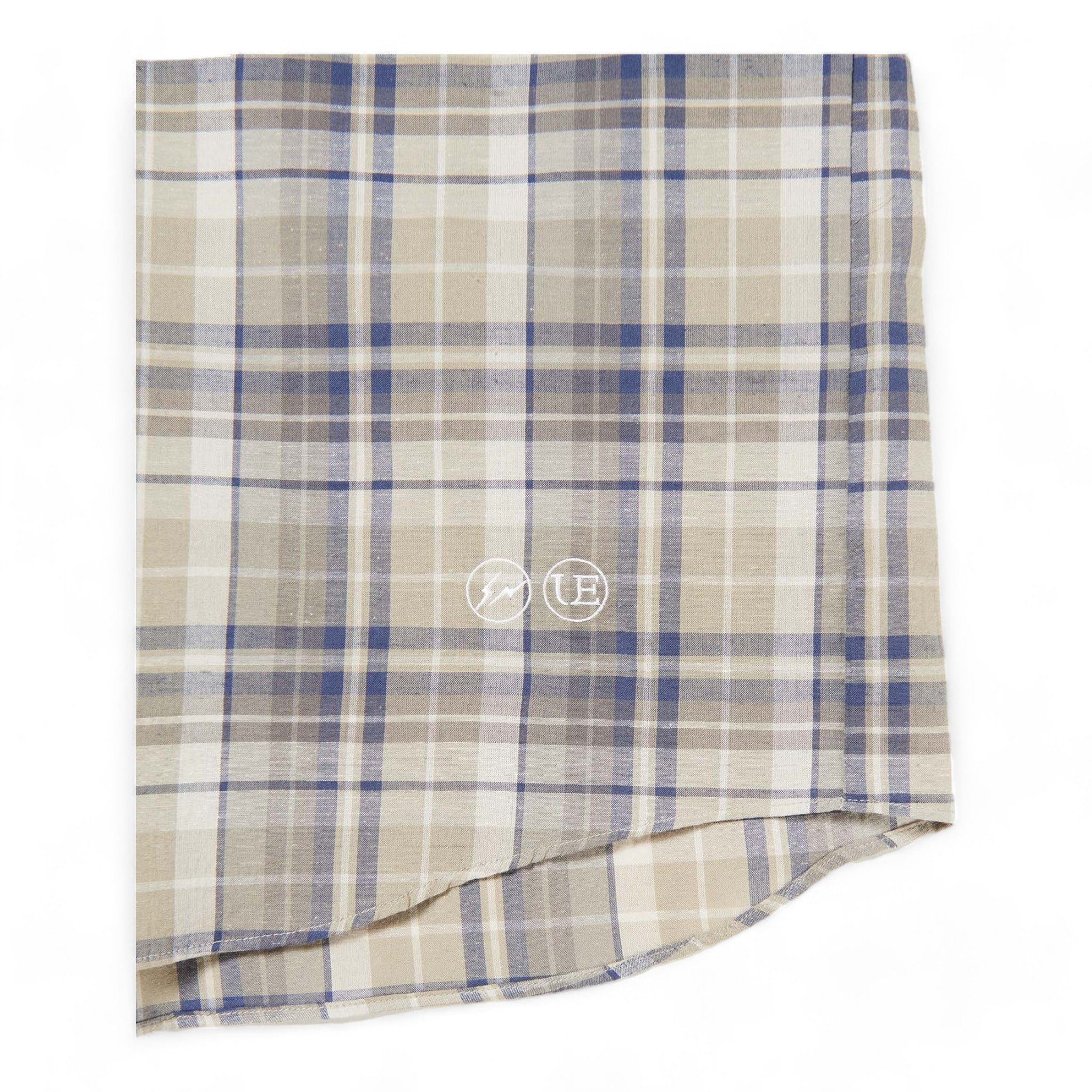 Uniform Experiment Linen Check Logo Baggy Shirt