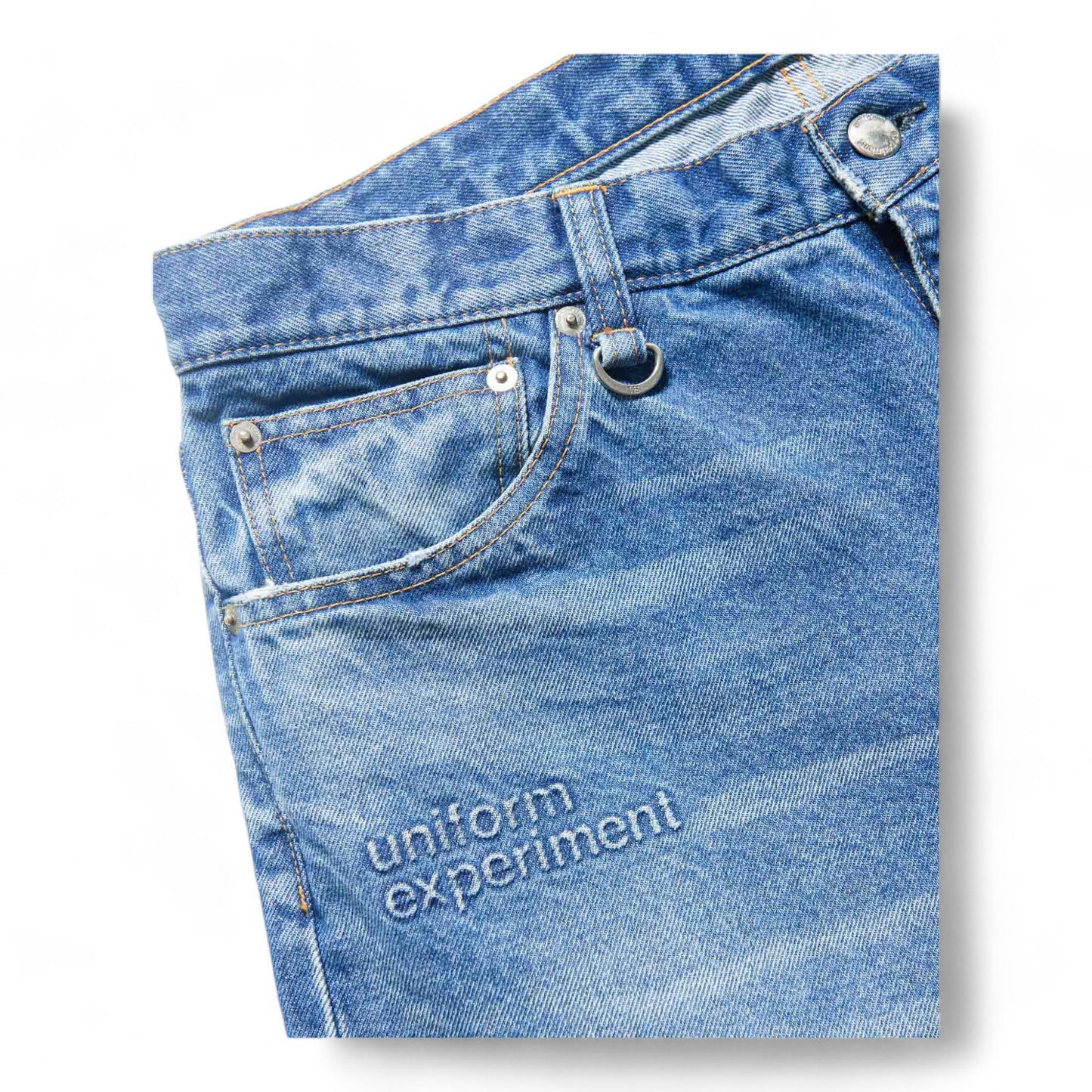 UNIFORM EXPERIMENT DAMAGED DENIM PANTS