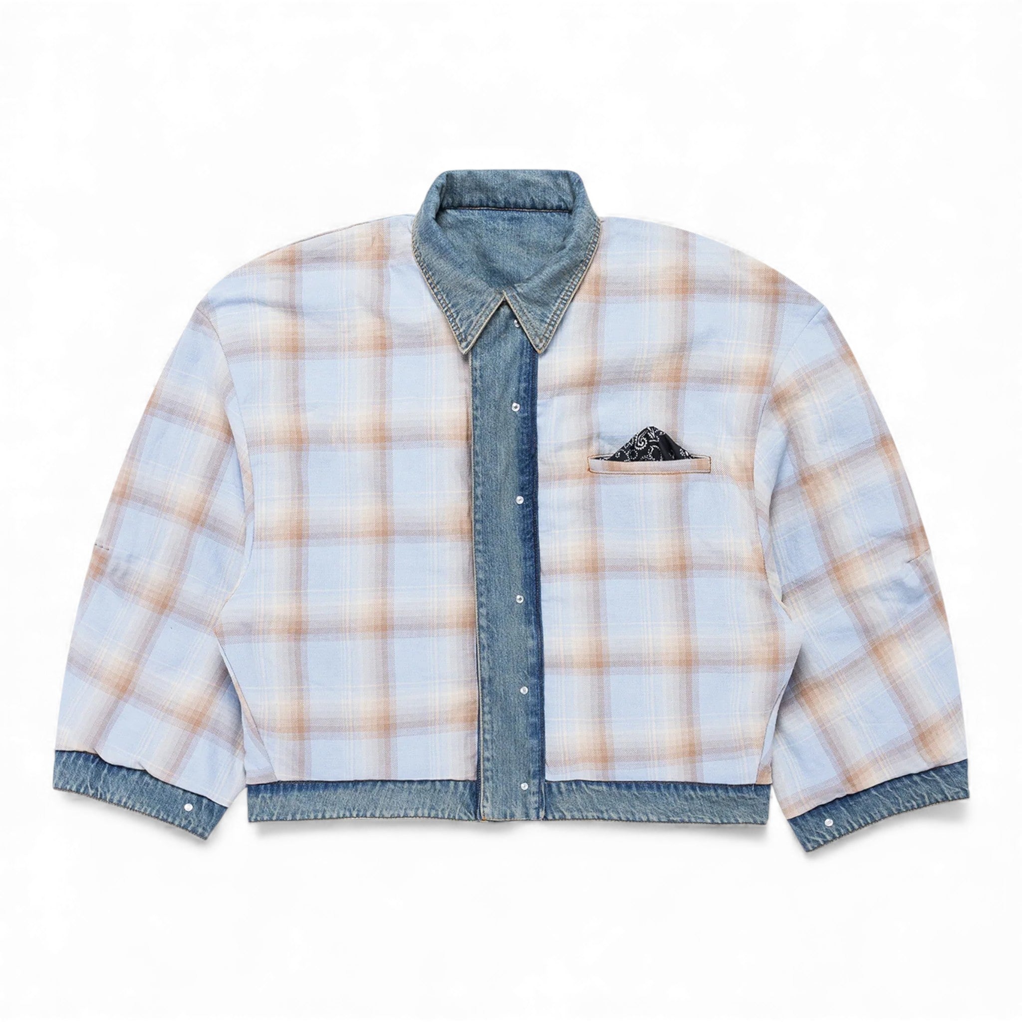 Art Community Washed Indigo Reversible 7 Pocket Japanese Denim Jacket