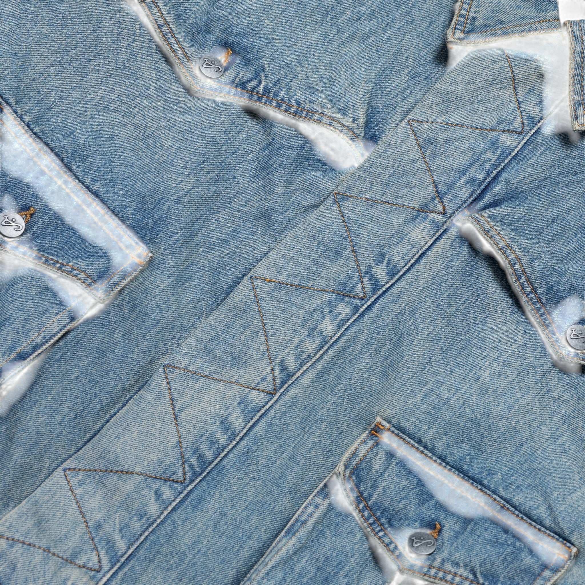 Art Community Washed Indigo Reversible 7 Pocket Japanese Denim Jacket