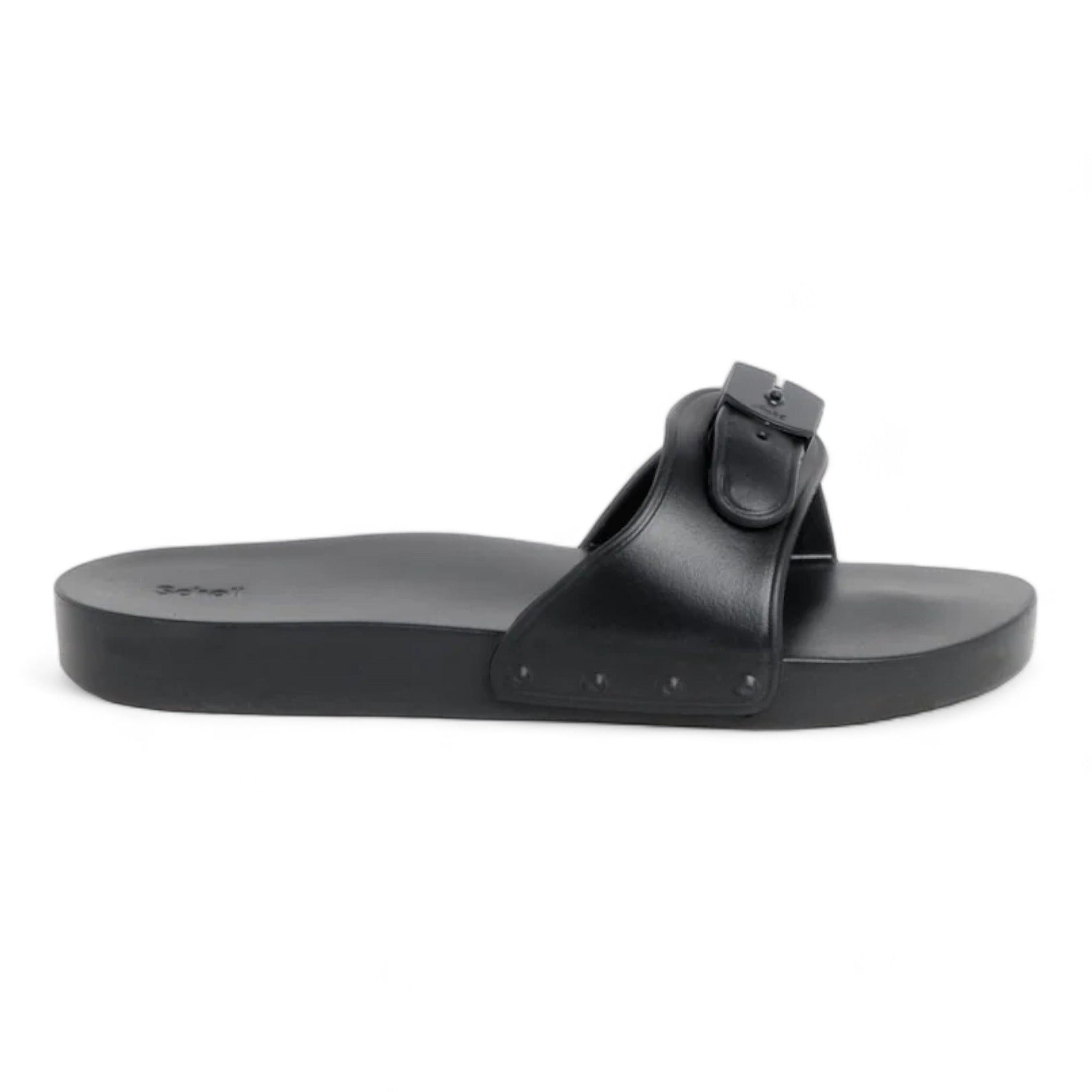 Scholl Mules Black Pescura Flat Aqua