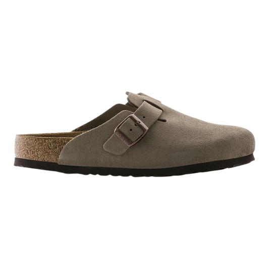 BIRKENSTOCK BOSTON SOFT FOOTBED SUEDE TAUPE