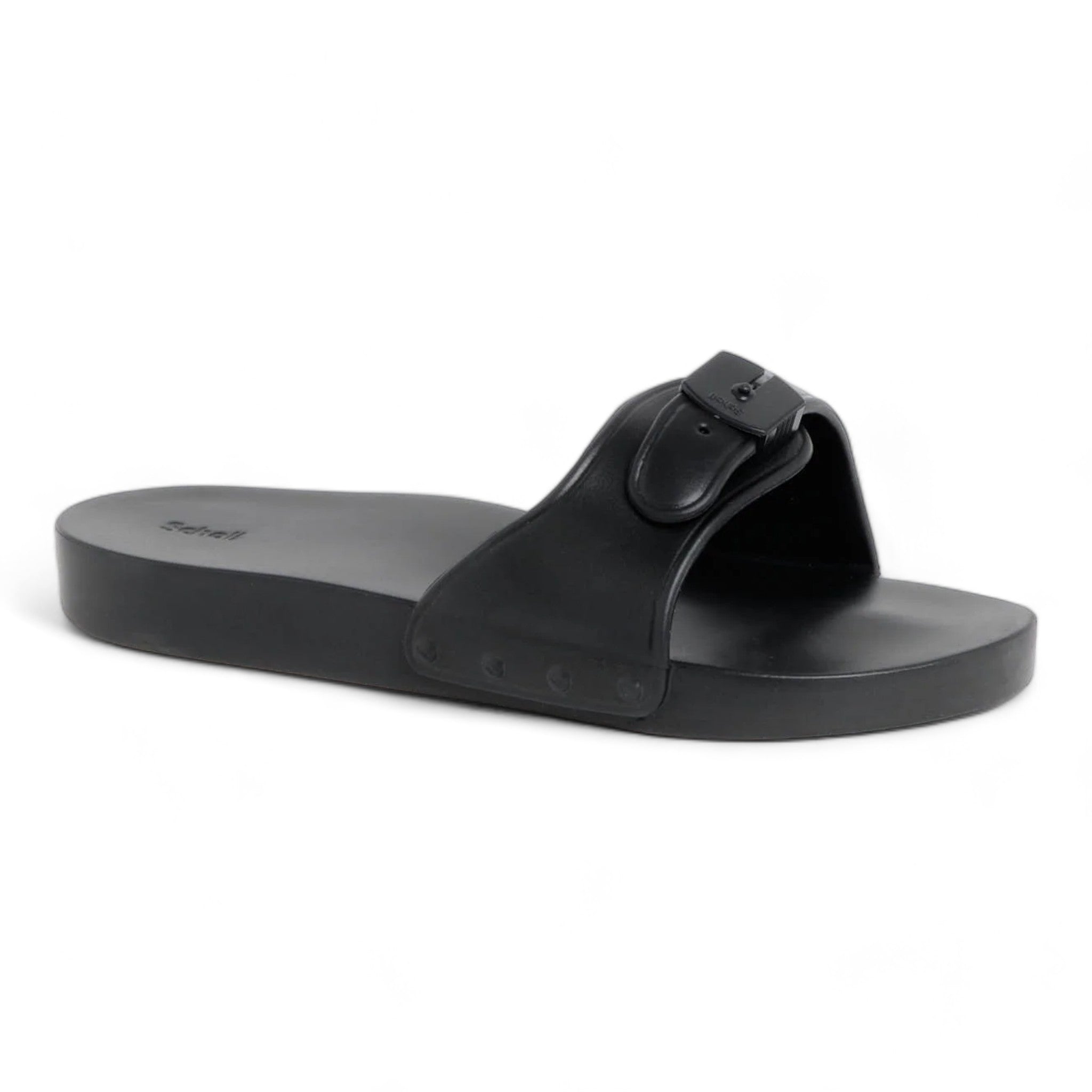 Scholl Mules Black Pescura Flat Aqua