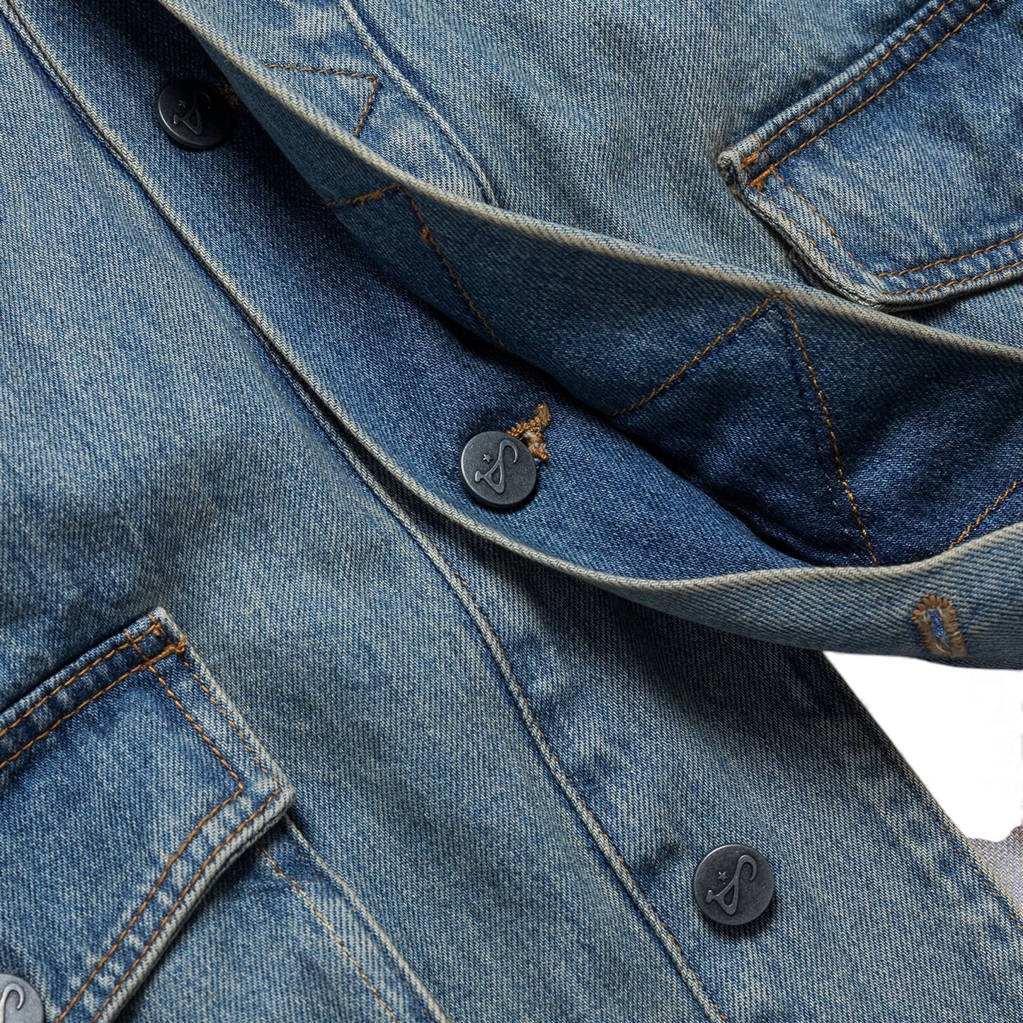 ART COMMUNITY WASHED INDIGO REVERSIBLE 7 POCKET JAPANESE DENIM JACKET