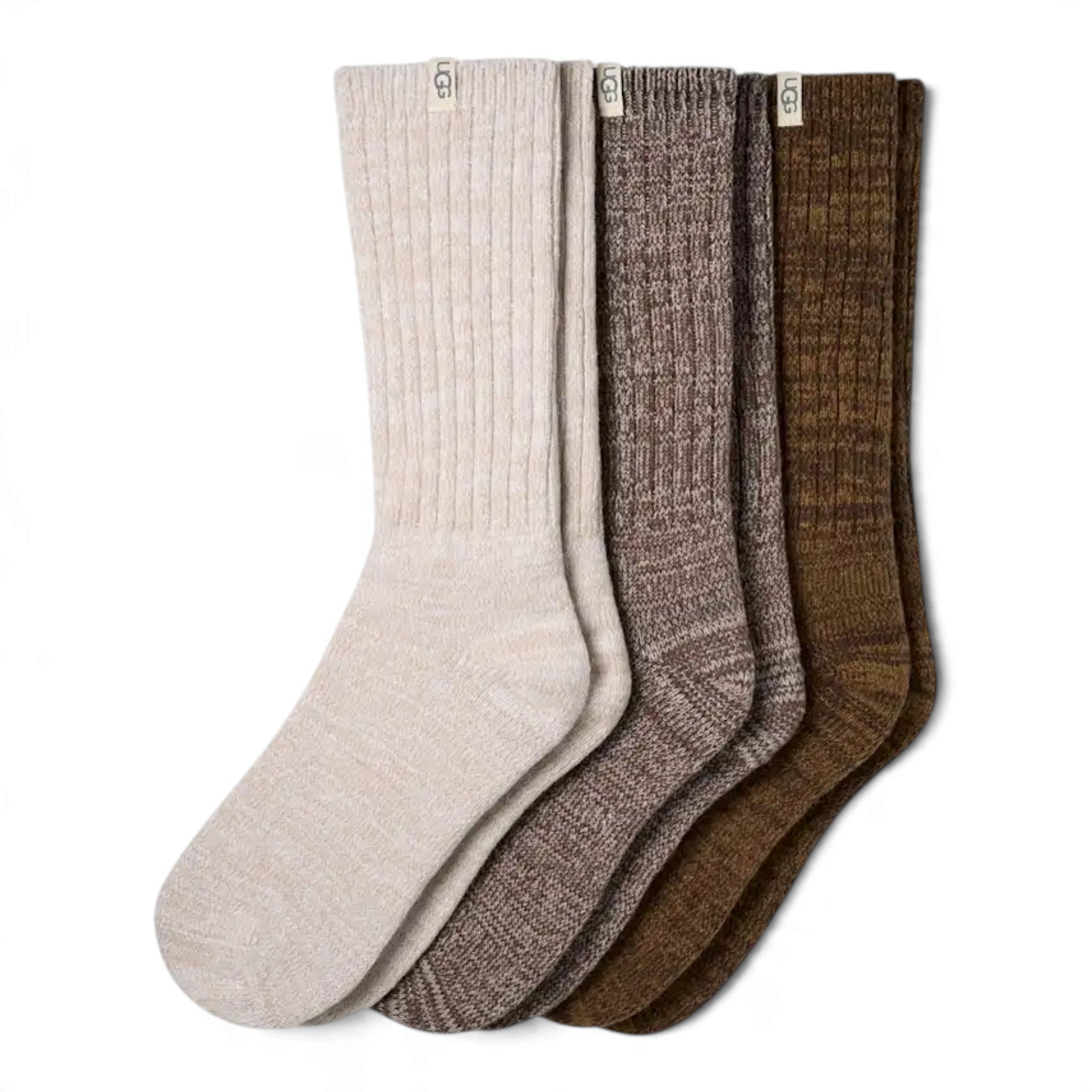 Ugg Women's Rib Knit Slouchy Crew 3 Pack Sock