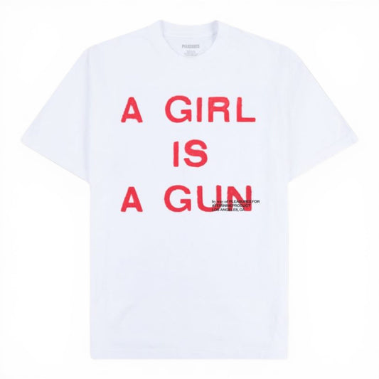 PLEASURES A GIRL IS A GUN T-SHIRT