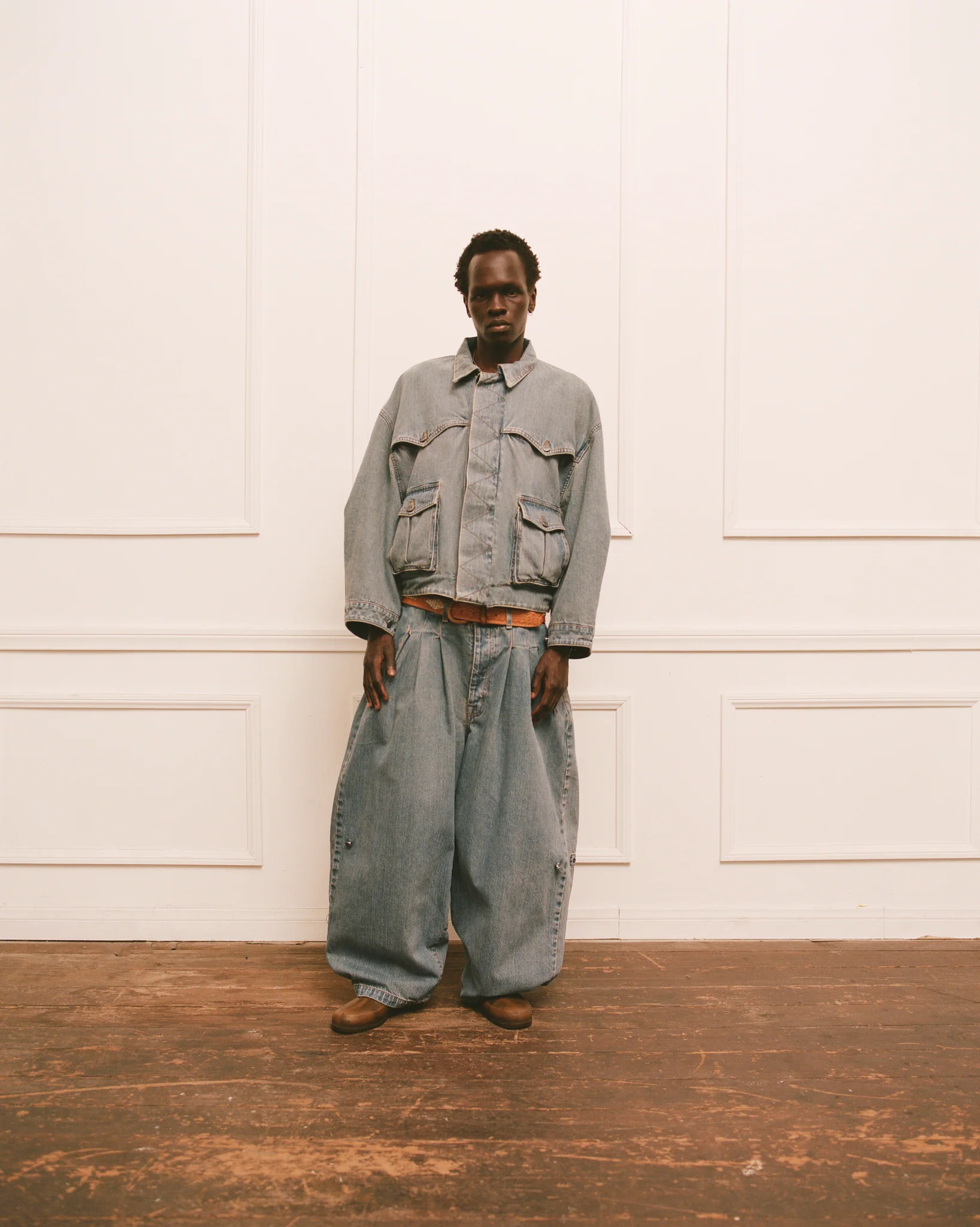 Art Community Washed Indigo Reversible 7 Pocket Japanese Denim Jacket