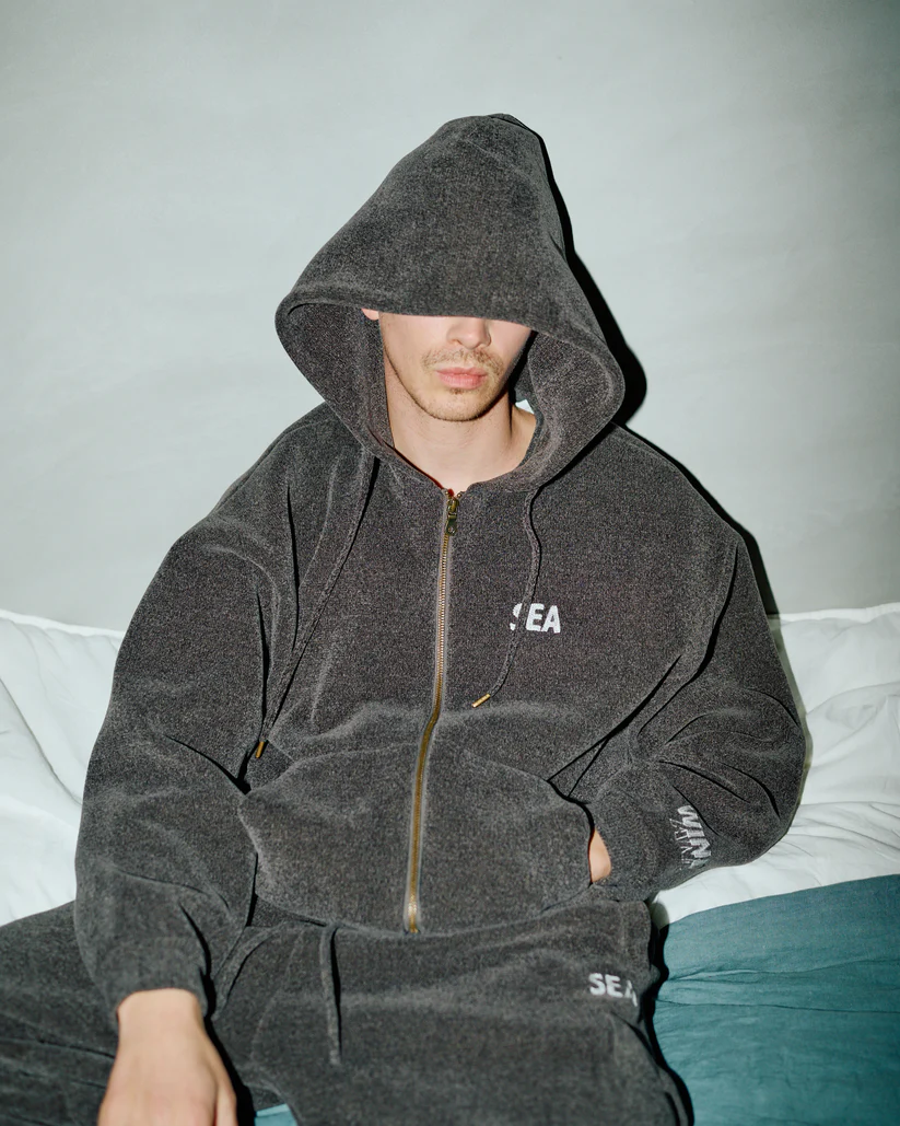 WIND AND SEA MOLE KNIT ZIP UP HOODED SWEATSHIRT