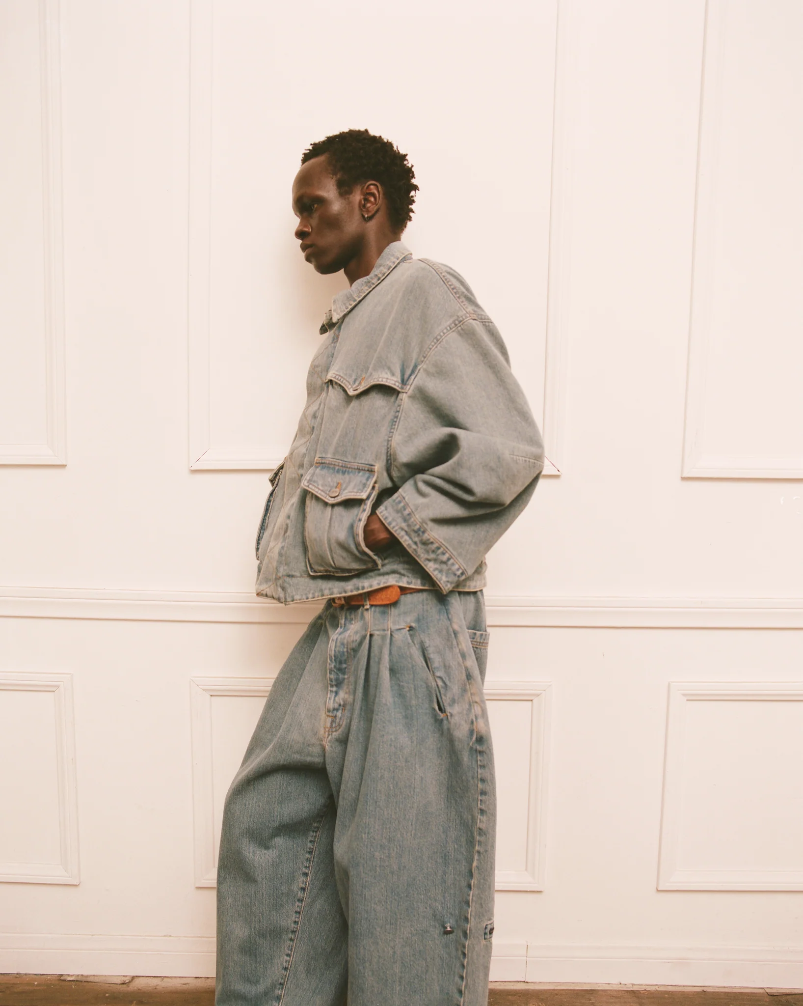 Art Community Washed Indigo Reversible 7 Pocket Japanese Denim Jacket