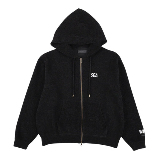 WIND AND SEA MOLE KNIT ZIP UP HOODED SWEATSHIRT