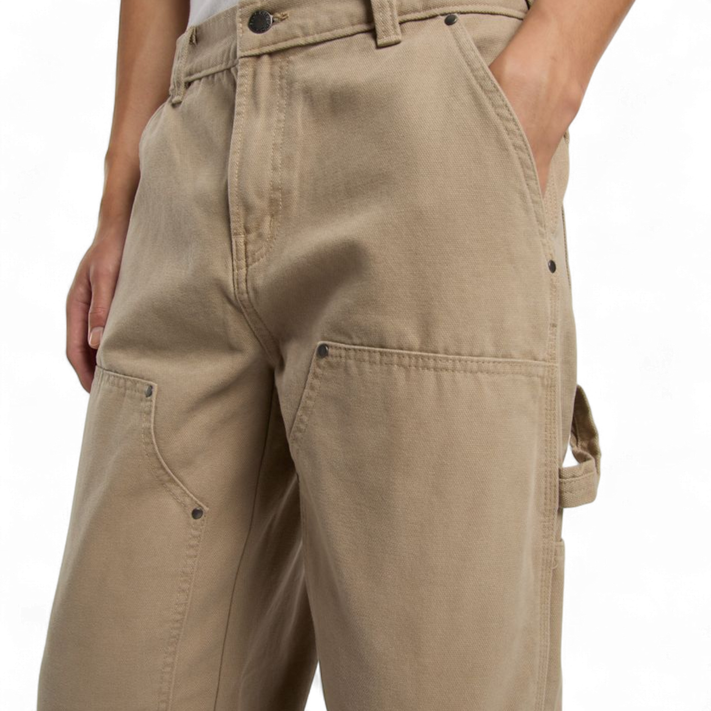 DICKIES DOUBLE KNEE CANVAS CARPENTER TROUSERS