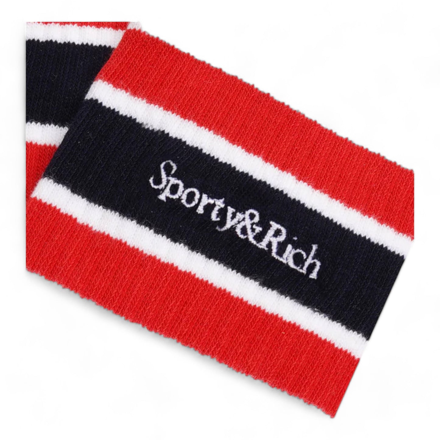 SPORTY & RICH SERIF LOGO EMBROIDERED SOCKS