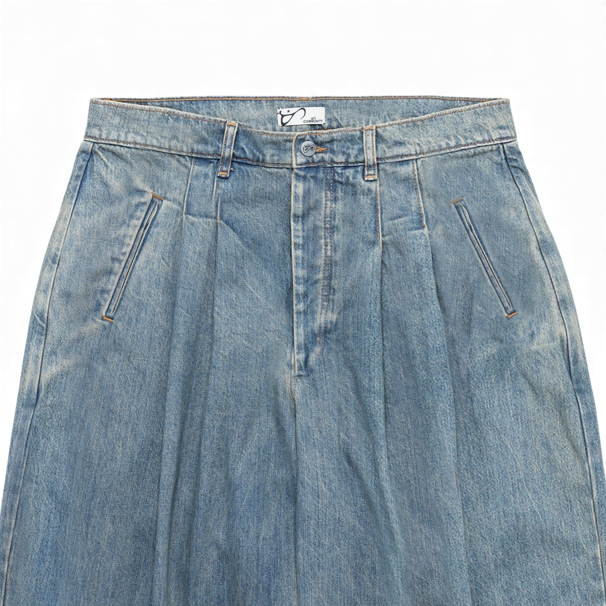 Art Community Washed Indigotriptych Japanese Denim