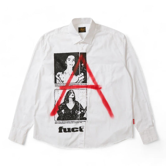 FUCT SPRAY PAINTED "A" BUTTON UP