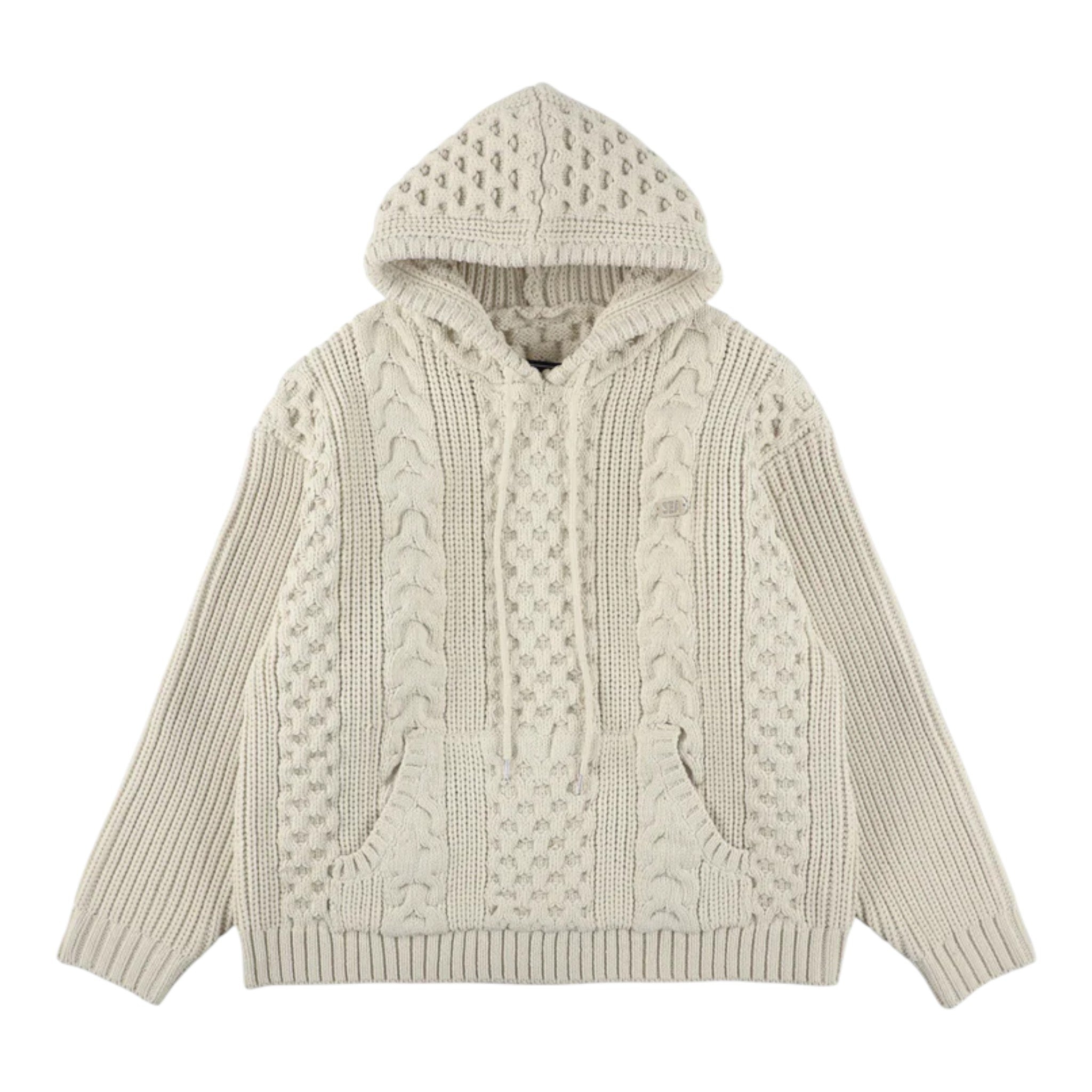 Wind And Sea Cable Knit Hooded Sweater