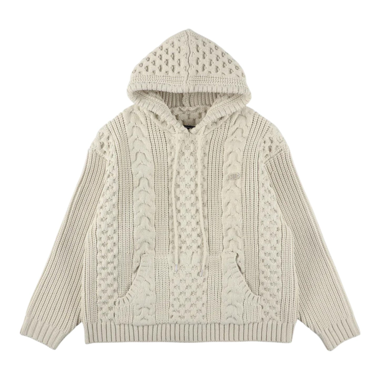 WIND AND SEA CABLE KNIT HOODED SWEATER
