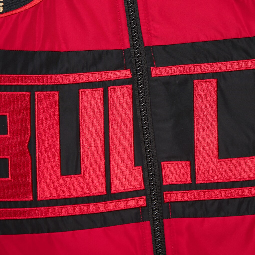 MITCHELL & NESS CHICAGO BULLS BLACK SPEEDWAY NYLON VARSITY JACKET