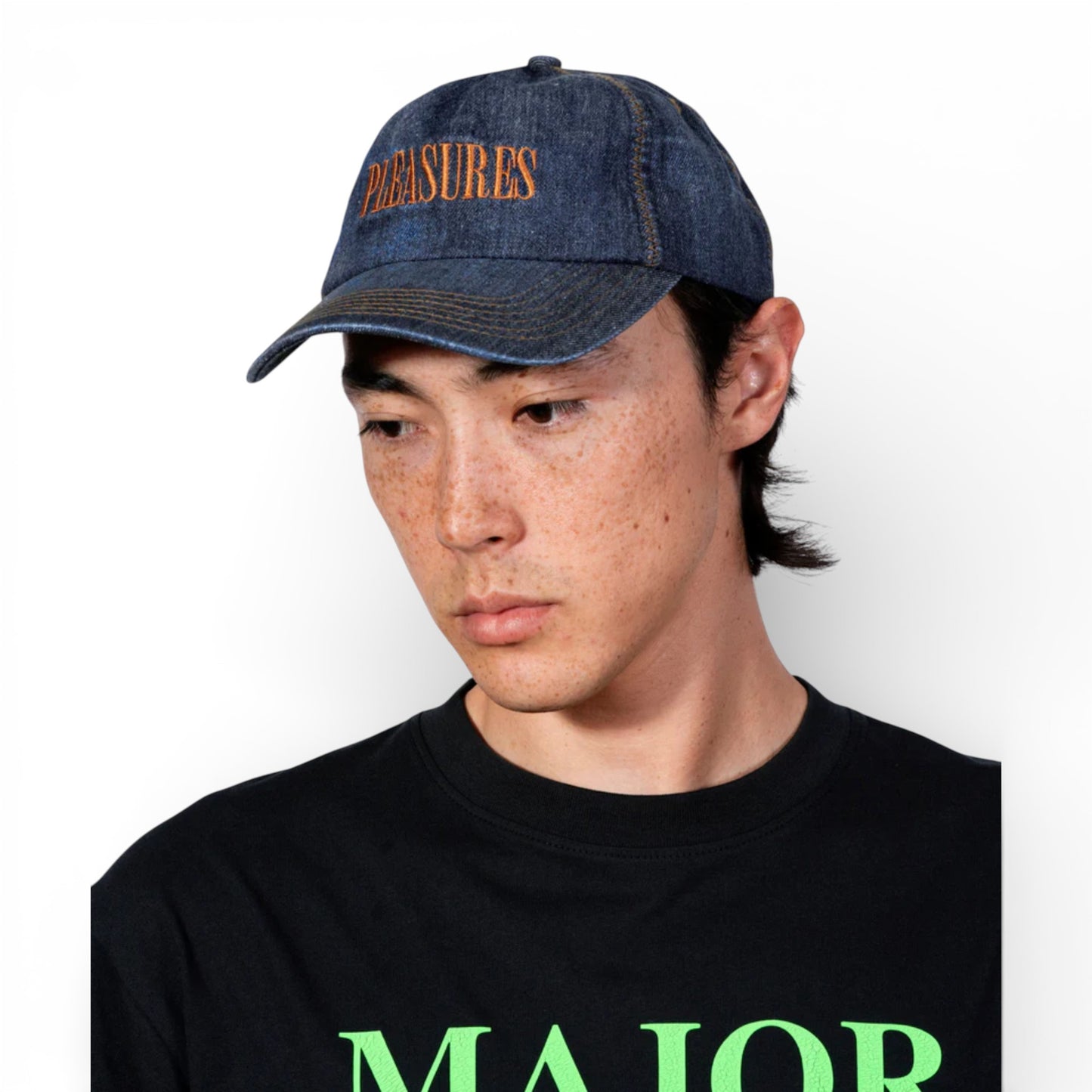 PLEASURES ZIG ZAG DENIM CAP