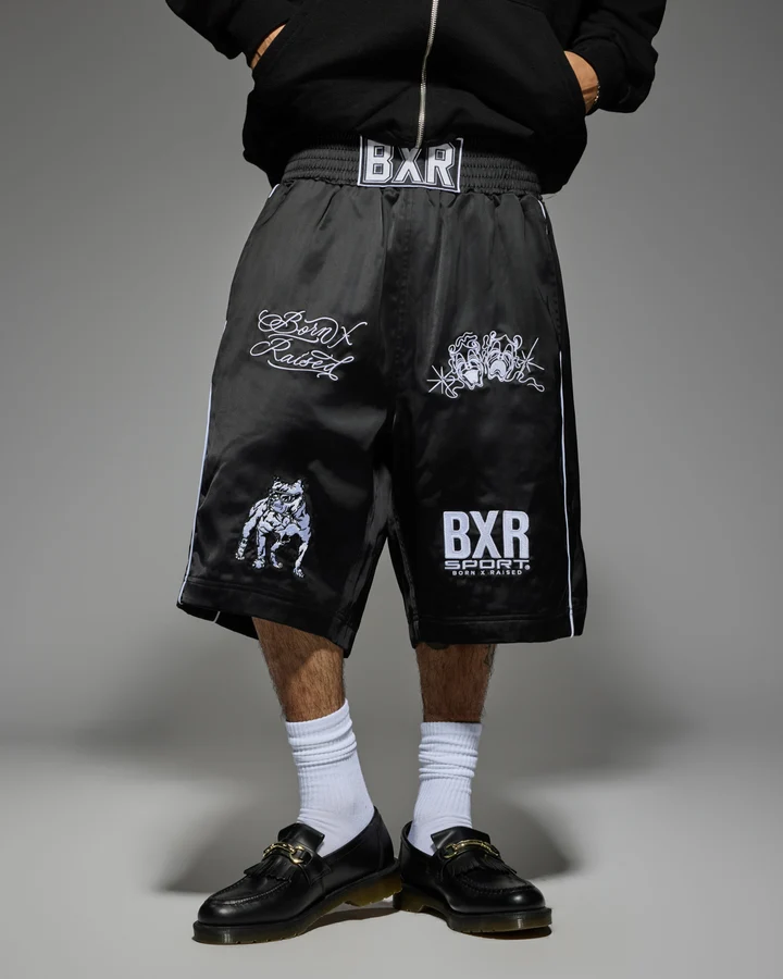 Born X Raised Satin Boxing Trunks