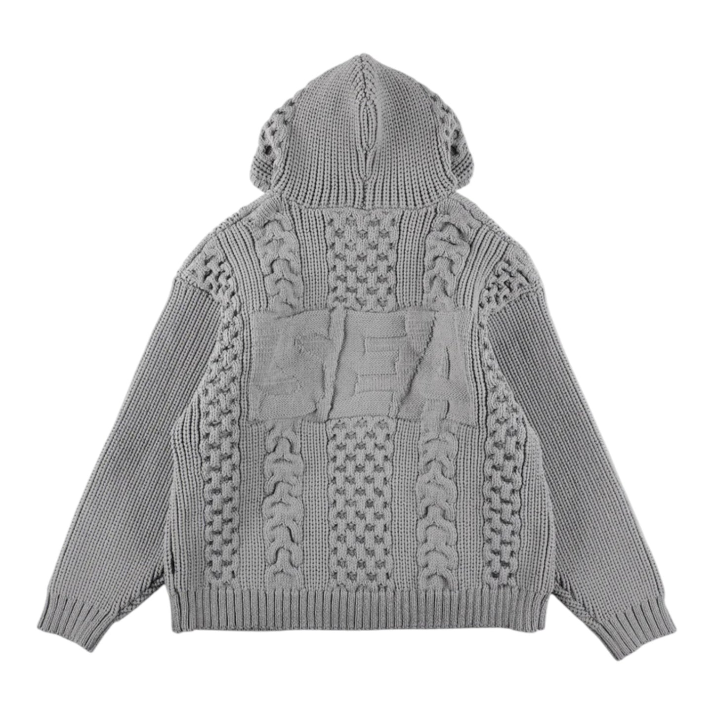 WIND AND SEA CABLE KNIT HOODED SWEATER