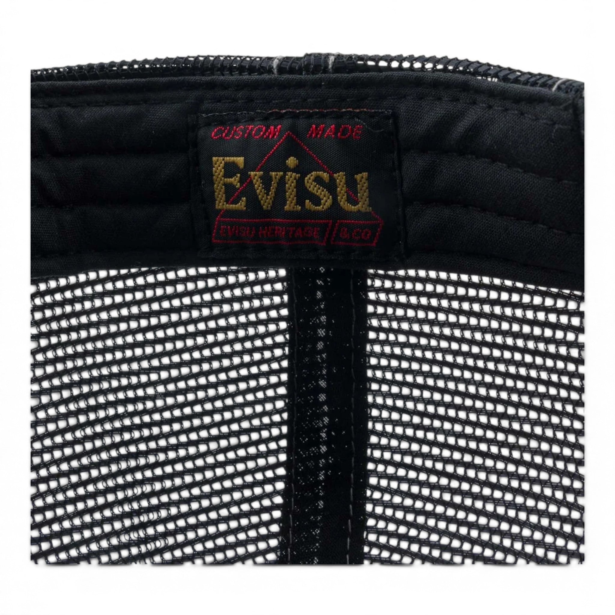 Evisu Seagull Pocket Denim Mesh Trucker Cap