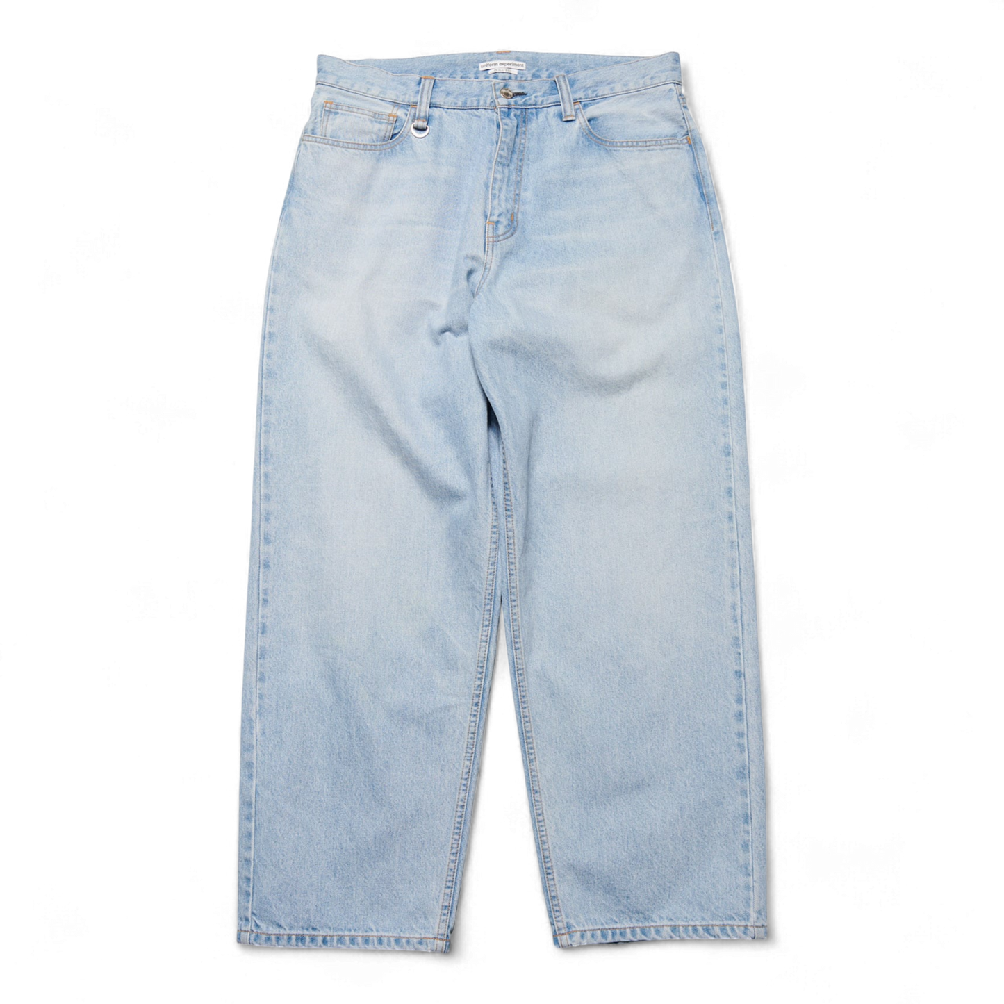 UNIFORM EXPERIMENT WASHED DENIM BOLD-FIT JEANS