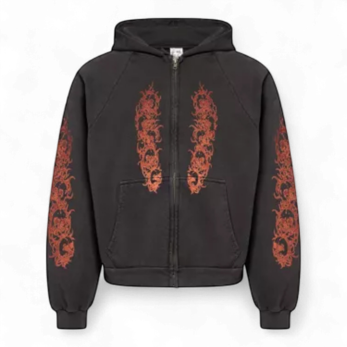 BASKETCASE GALLERY AFFLICTED ZIP UP HOODIE