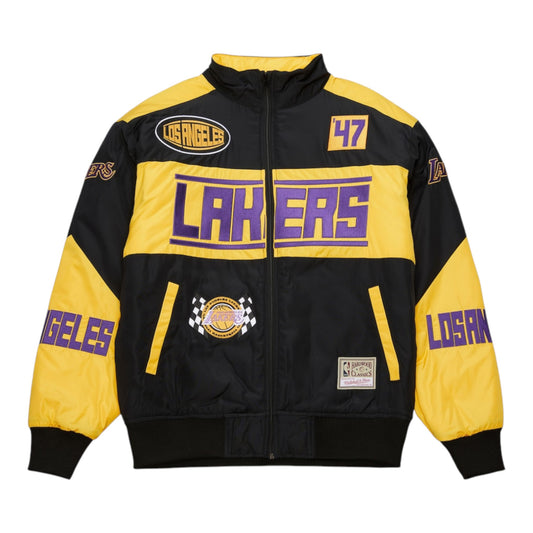 MITCHELL & NESS LOS ANGELES LAKERS SPEEDWAY NYLON VARSITY JACKET