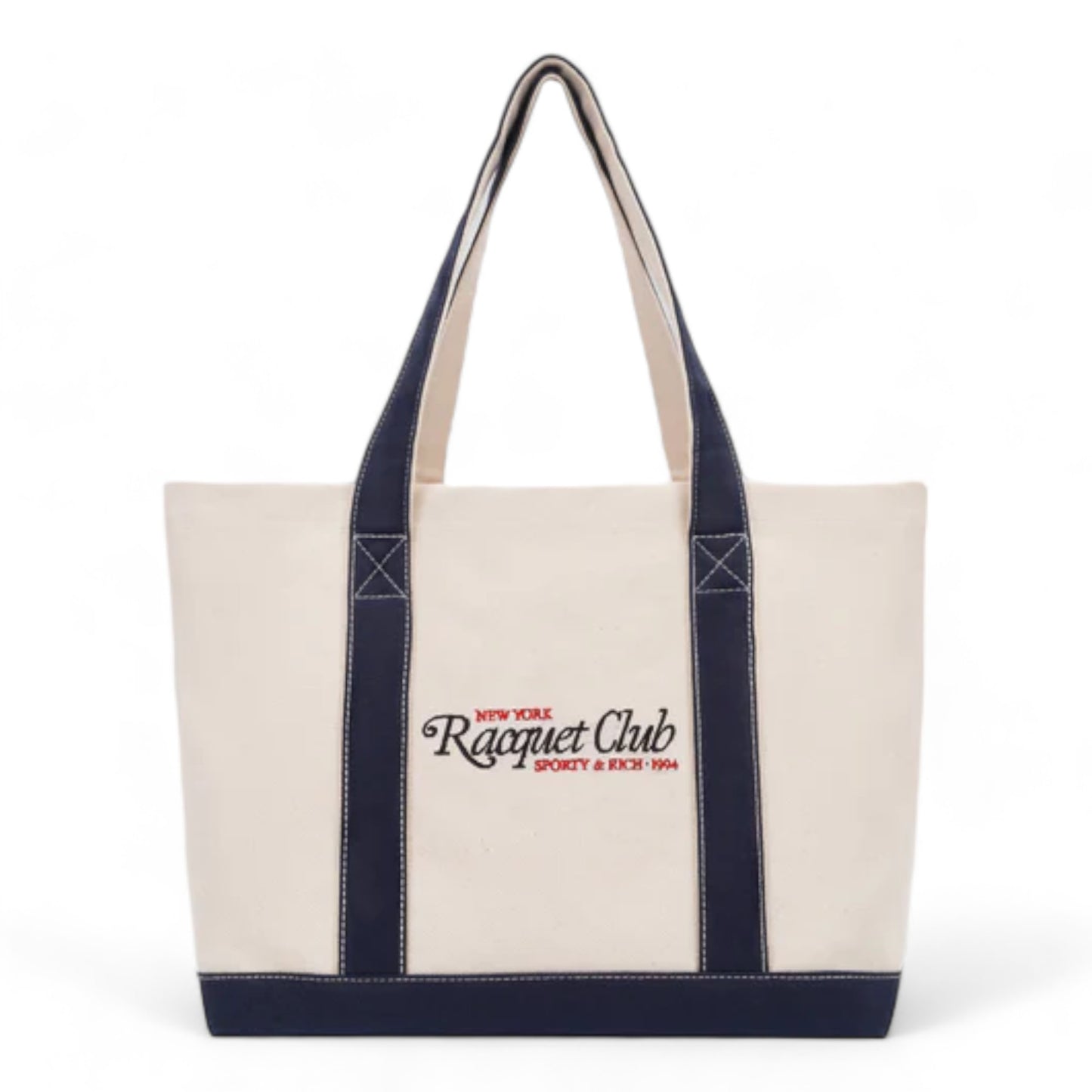 SPORTY & RICH 94 RACQUET CLUB TWO TONE TOTE BAG