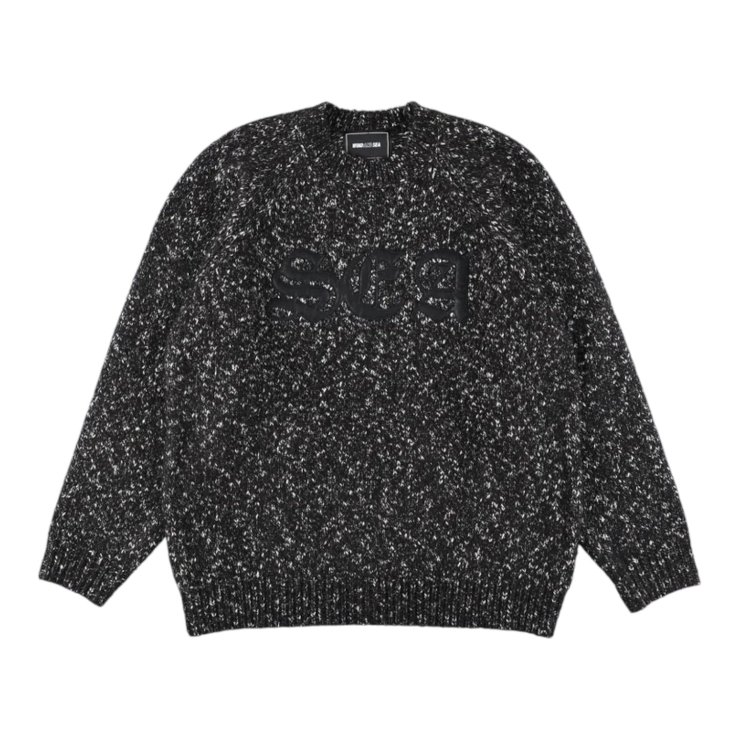 WIND AND SEA LEATHER PATCH KNIT SWEATER
