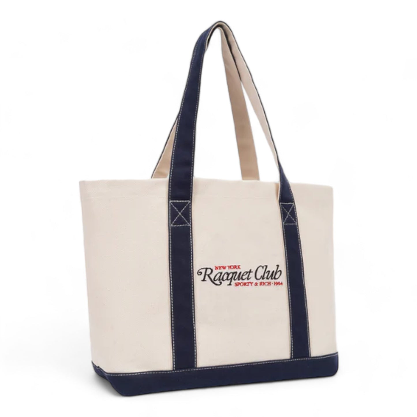 SPORTY & RICH 94 RACQUET CLUB TWO TONE TOTE BAG