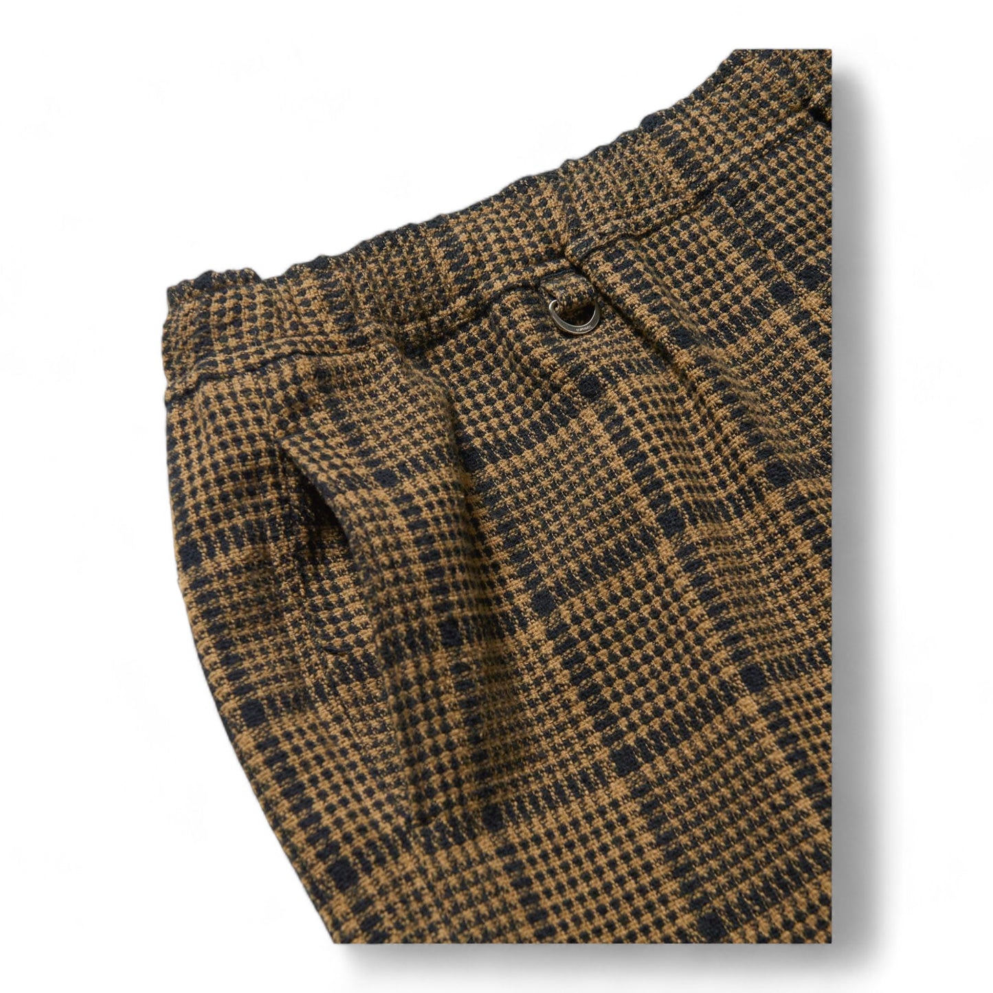 SOPHNET. TWEED COTTON CHECK EASY PANTS