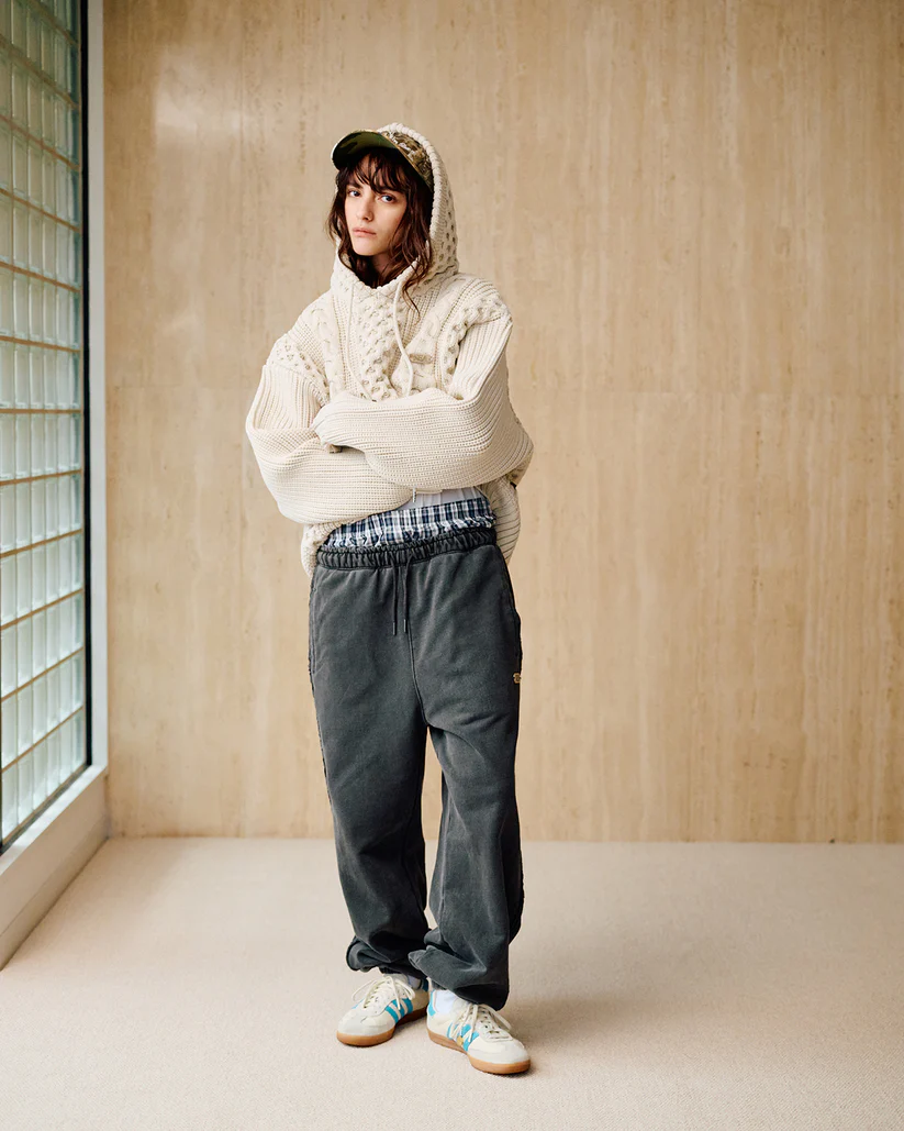 WIND AND SEA CABLE KNIT HOODED SWEATER